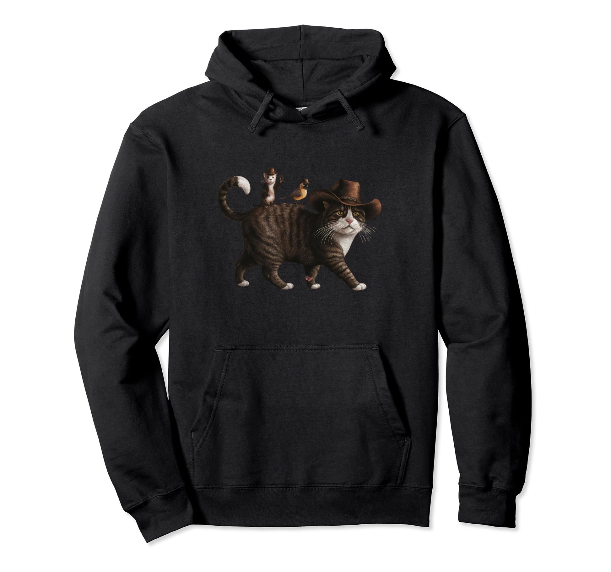 Funny Cowboy Cat Meowdy Country Western Hoodie - Unique Graphic Unisex - T-Shirt, Sweatshirt, Hoodie