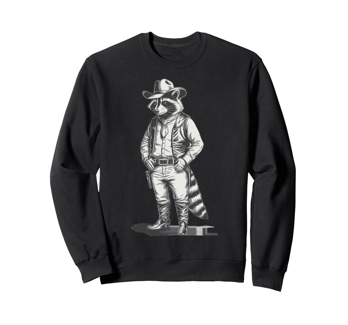 Howdy Cowboy Raccoon Western Charm Sweatshirt - Aesthetic Graphic Men Women - T-Shirt, Sweatshirt, Hoodie