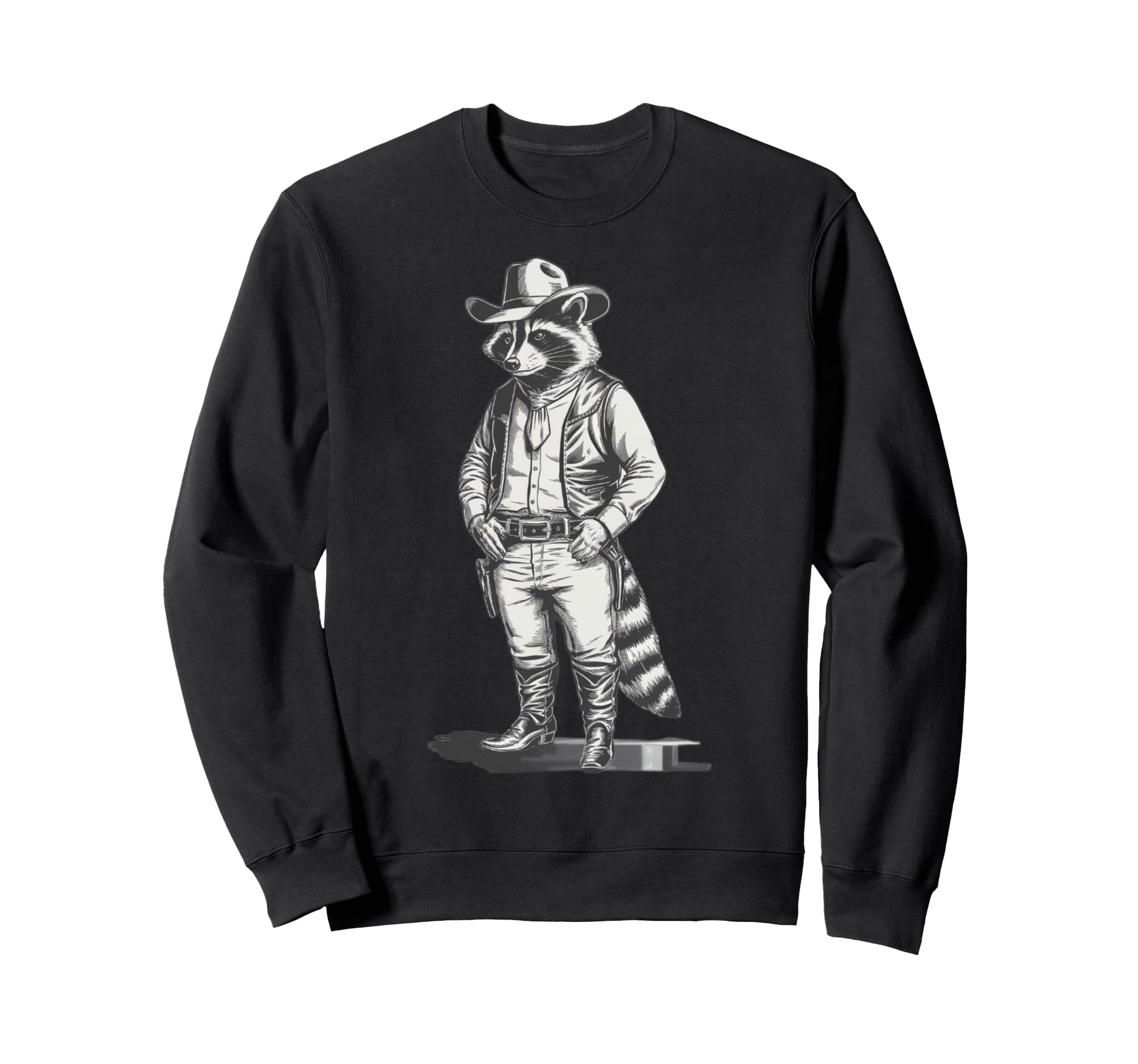 Howdy Cowboy Raccoon Western Charm Sweatshirt - Aesthetic Graphic Men Women - T-Shirt, Sweatshirt, Hoodie