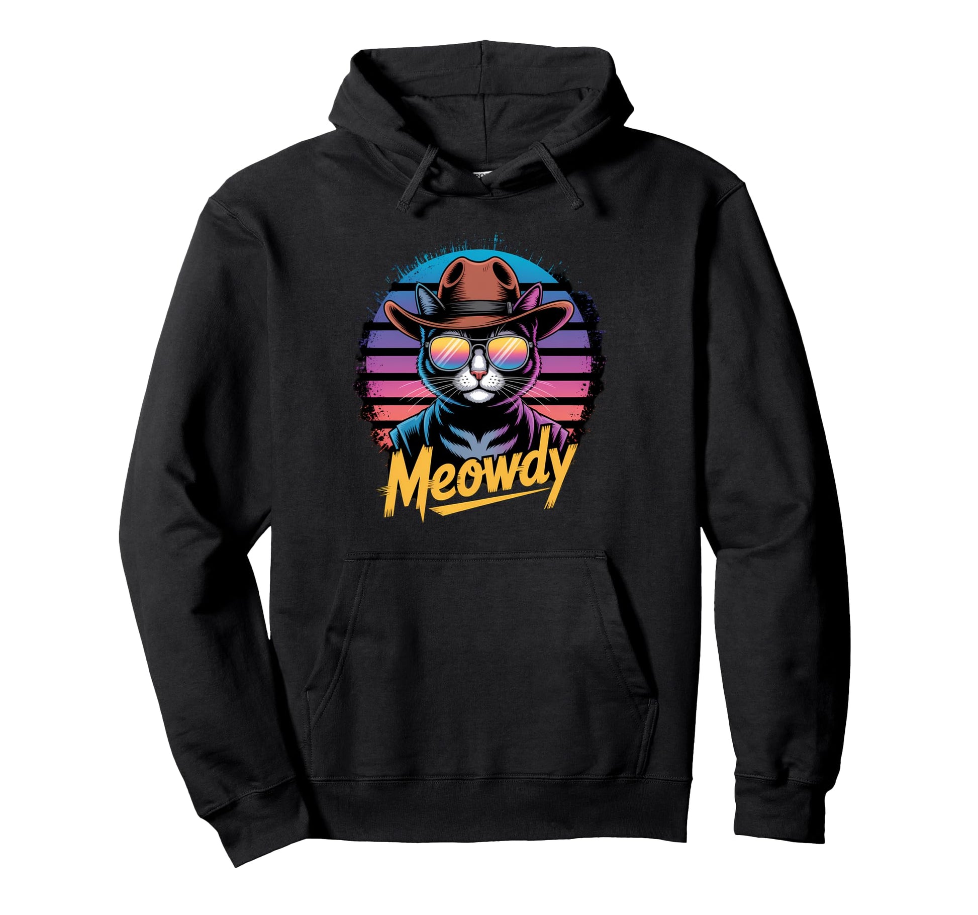 Meowdy Cat Cowboy Cat Western Hoodie - Casual Everyday Wear Men Women - T-Shirt, Sweatshirt, Hoodie