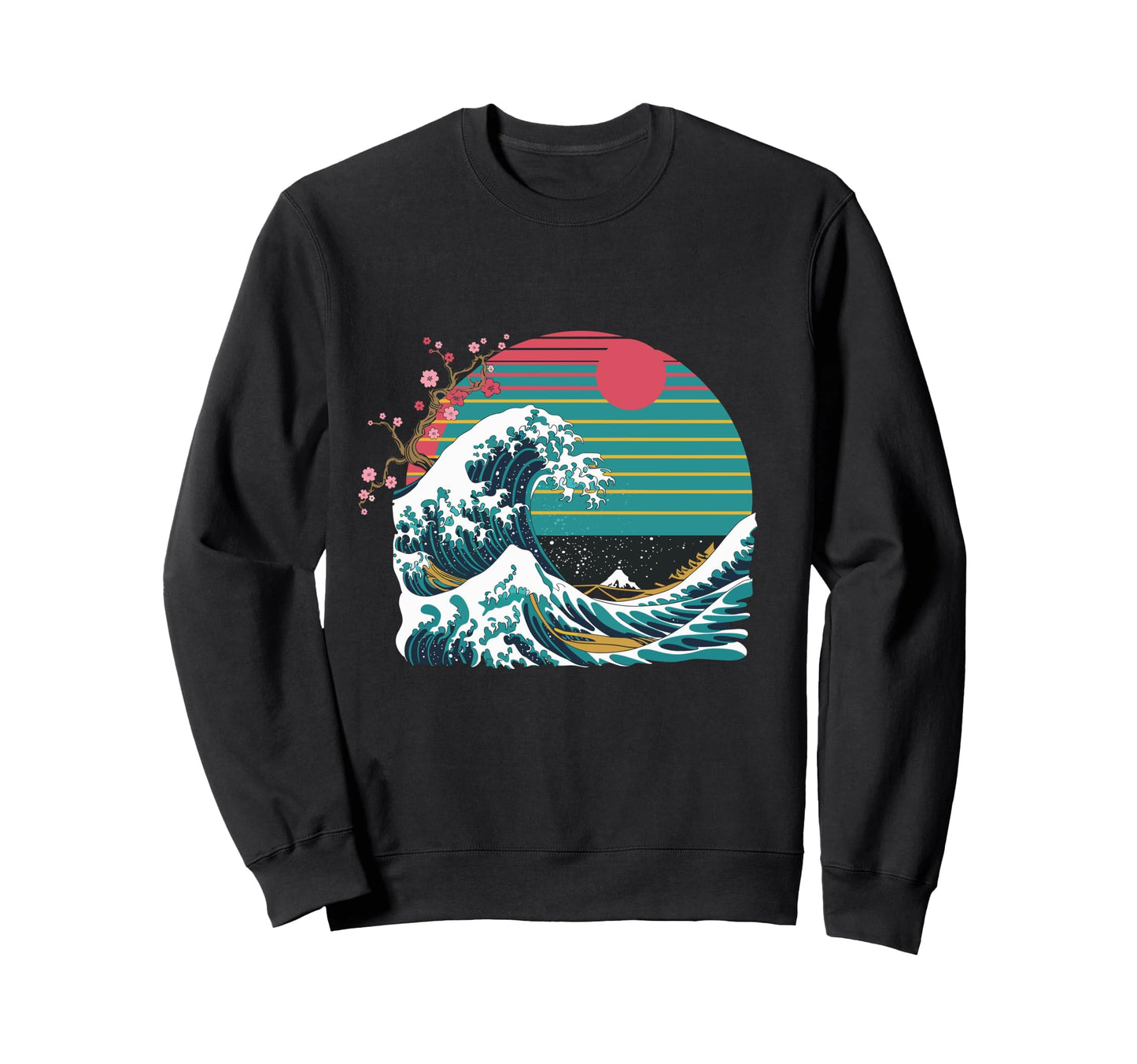 Big Wave Vaporwave Aesthetic 80S Sweatshirt - Aesthetic Graphic Unisex - T-Shirt, Sweatshirt, Hoodie