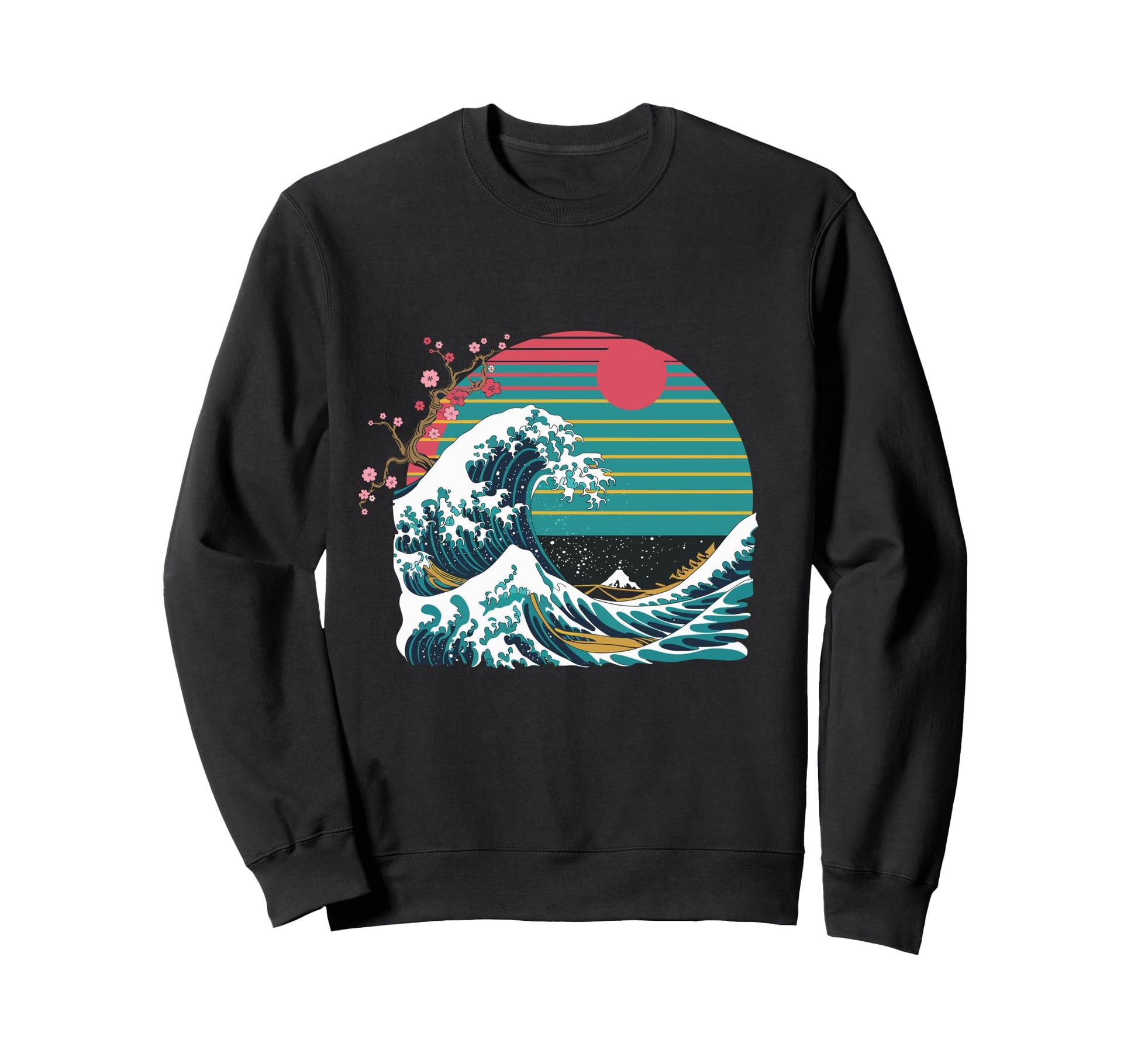 Big Wave Vaporwave Aesthetic 80S Sweatshirt - Aesthetic Graphic Unisex - T-Shirt, Sweatshirt, Hoodie