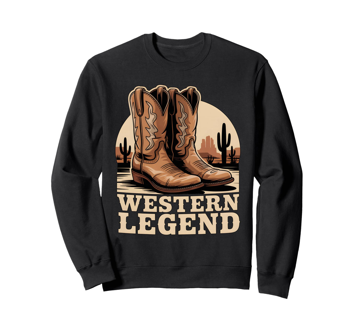 Western Legend Cowboy Boots Sweatshirt - Casual Everyday Wear for Adults - T-Shirt, Sweatshirt, Hoodie