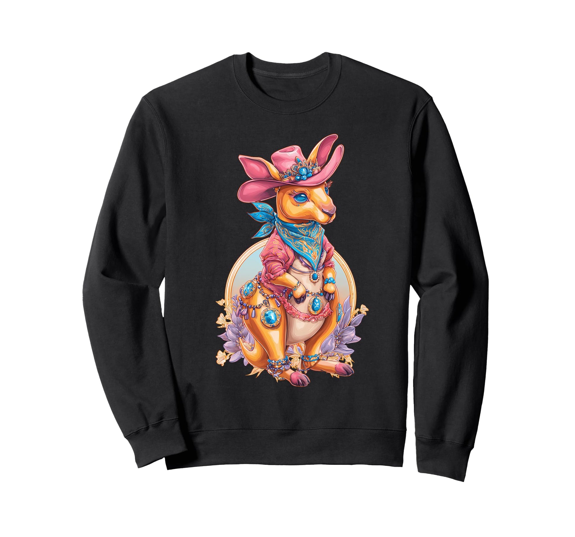 Kangaroo Cowboy Rodeo Australia Sweatshirt - Fun Novelty Design Men Women - T-Shirt, Sweatshirt, Hoodie