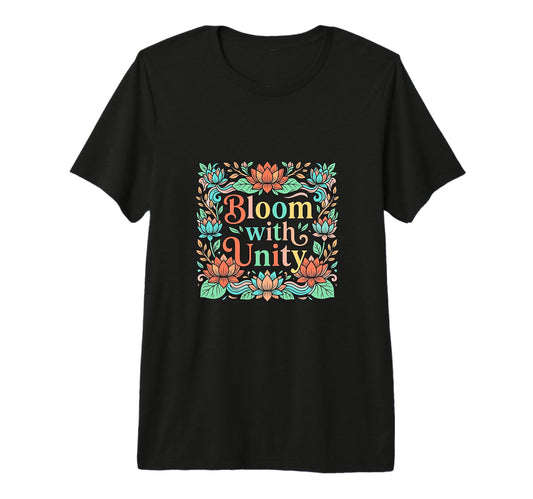 Bloom Unity Floral Harmony Art Tri T-Shirt - Fun Novelty Design Men Women - T-Shirt, Sweatshirt, Hoodie