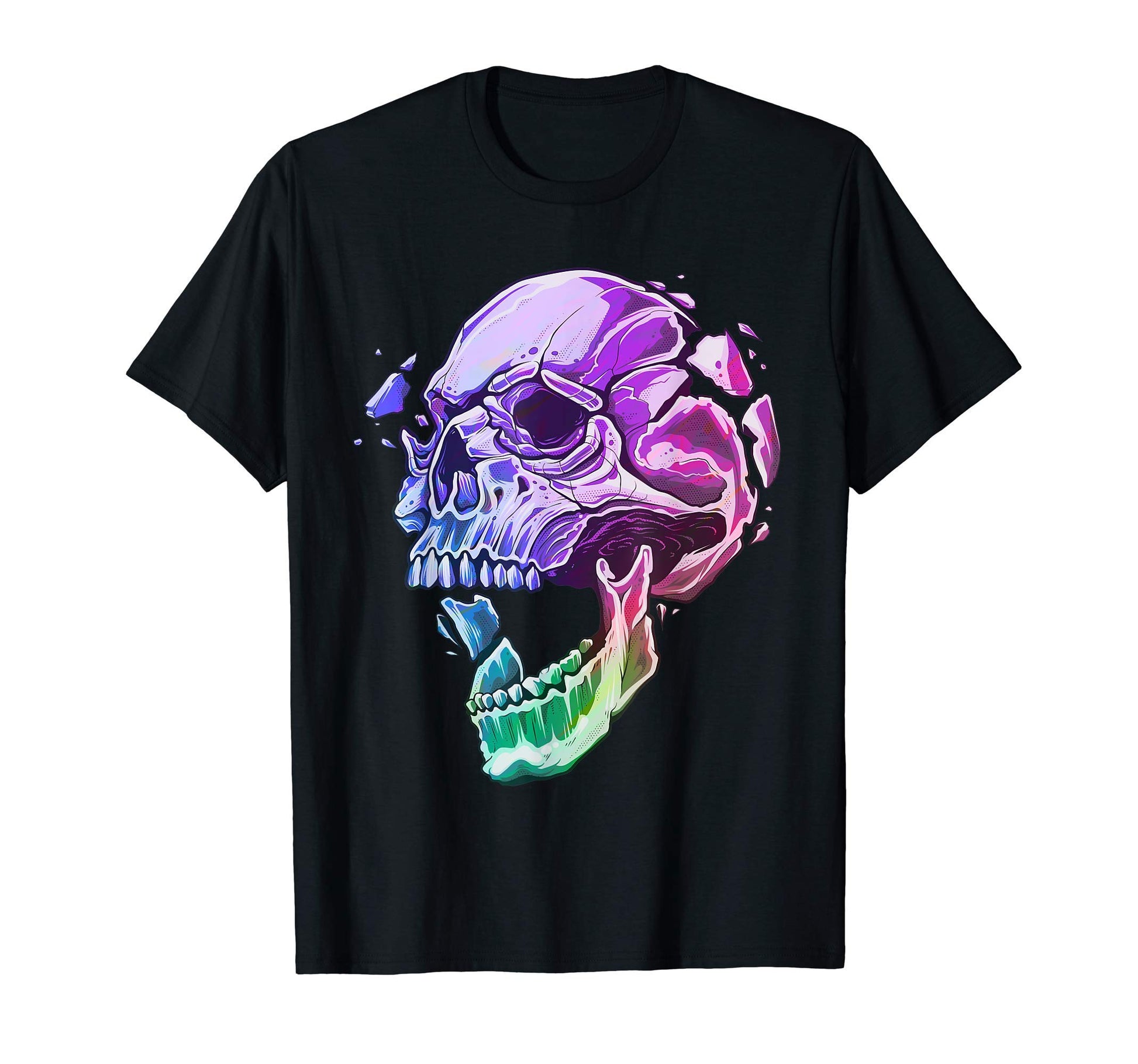Trippy Aesthetic Vaporwave Skull Broken T-Shirt - Unique Graphic Unisex - T-Shirt, Sweatshirt, Hoodie
