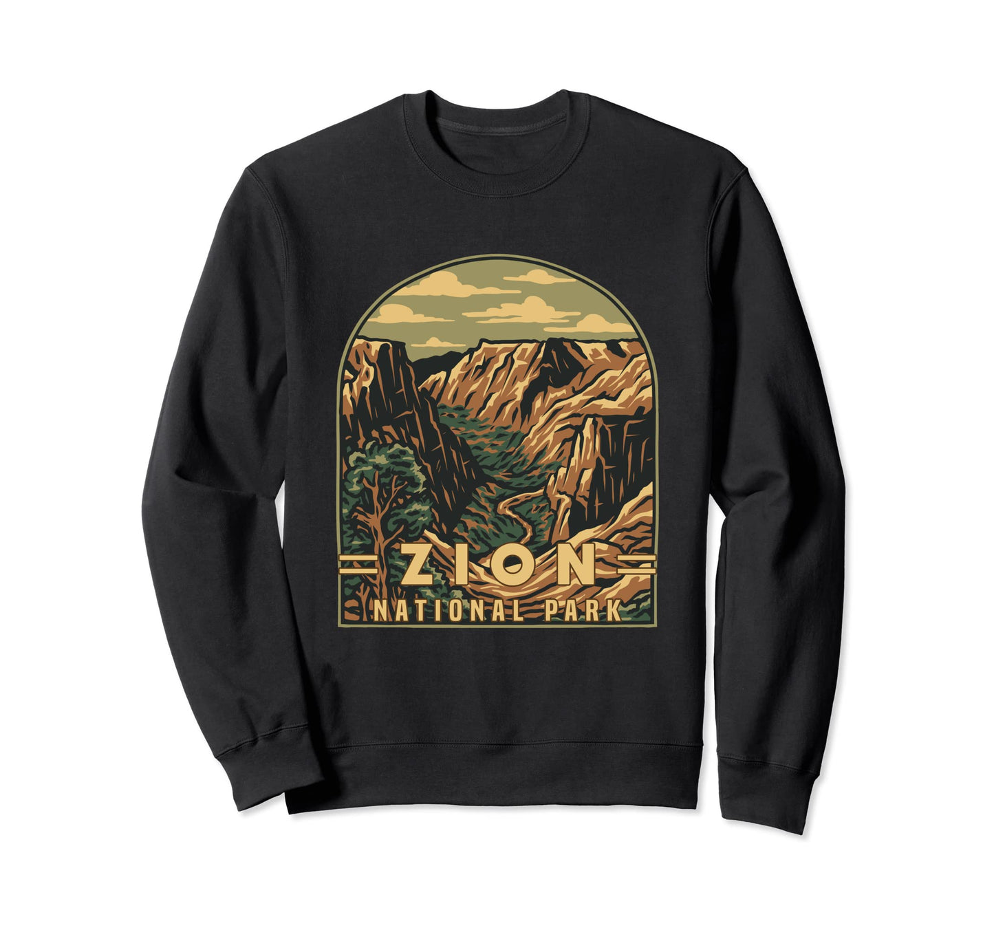 Zion National Park Throwback Sweatshirt - Custom Art Print for Adults - T-Shirt, Sweatshirt, Hoodie