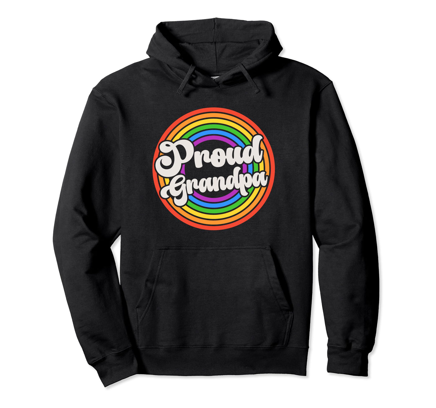 Proud Grandpa Groovy Lgbtq Gay Pride Hoodie - Custom Art Print for Adults - T-Shirt, Sweatshirt, Hoodie