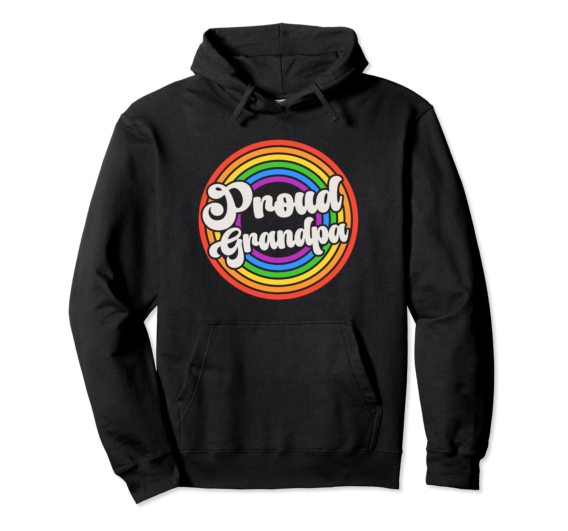 Proud Grandpa Groovy Lgbtq Gay Pride Hoodie - Custom Art Print for Adults - T-Shirt, Sweatshirt, Hoodie