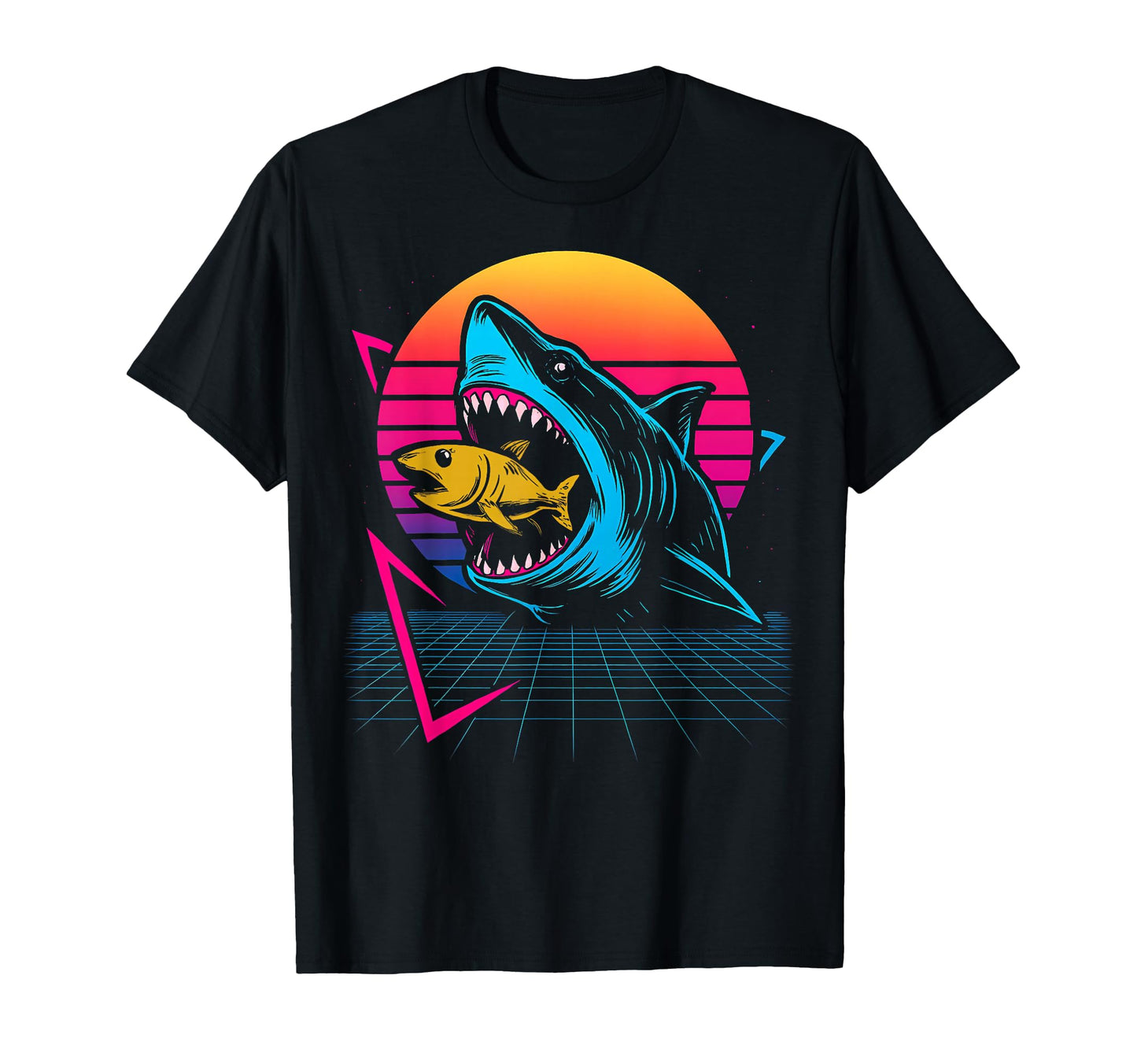 Megalodon Shark Ocean Vaporwave T-Shirt - Casual Everyday Wear for Adults - T-Shirt, Sweatshirt, Hoodie