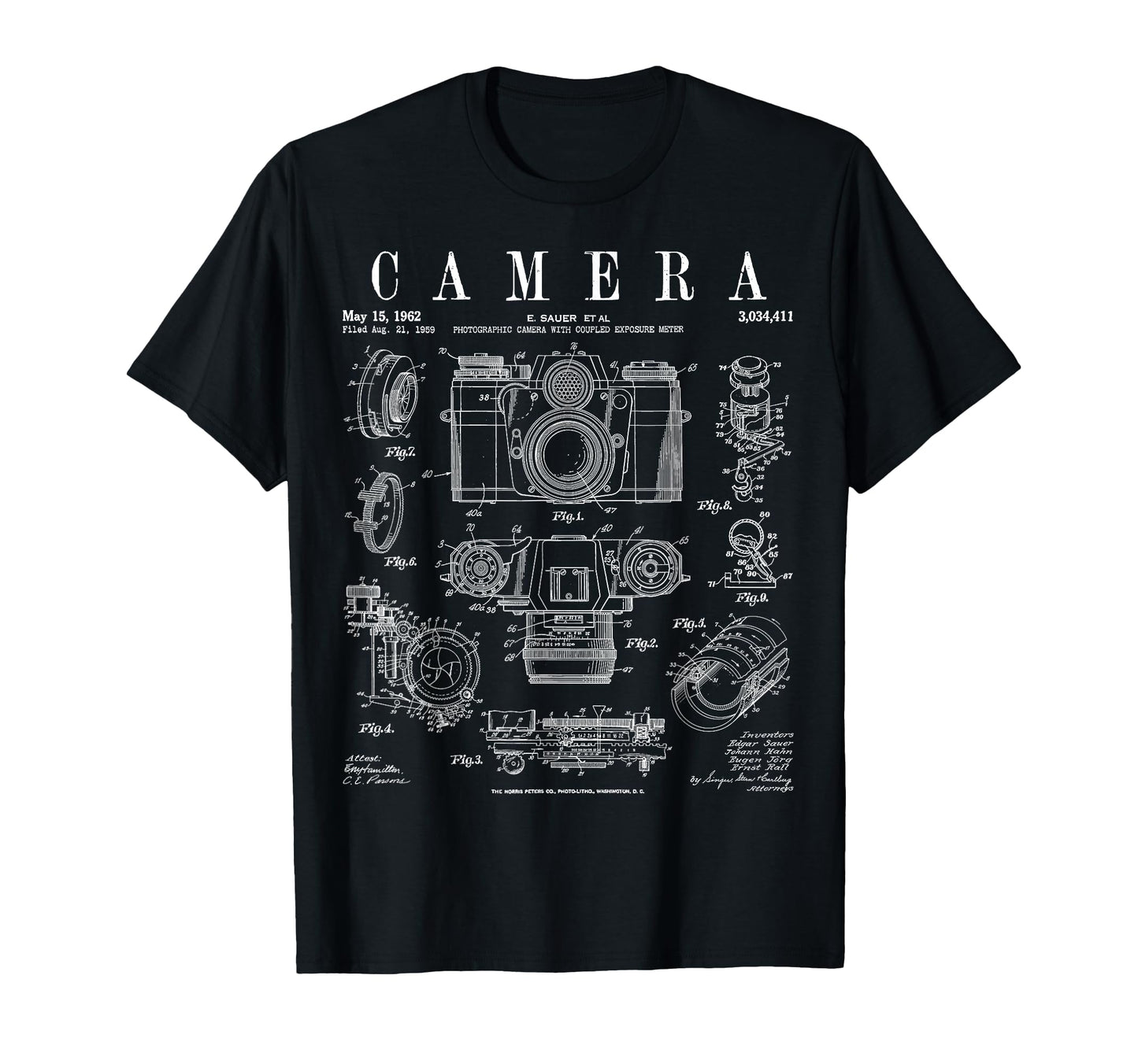 Photography Camera Patent Drawing T-Shirt - Streetwear Style Unisex - T-Shirt, Sweatshirt, Hoodie