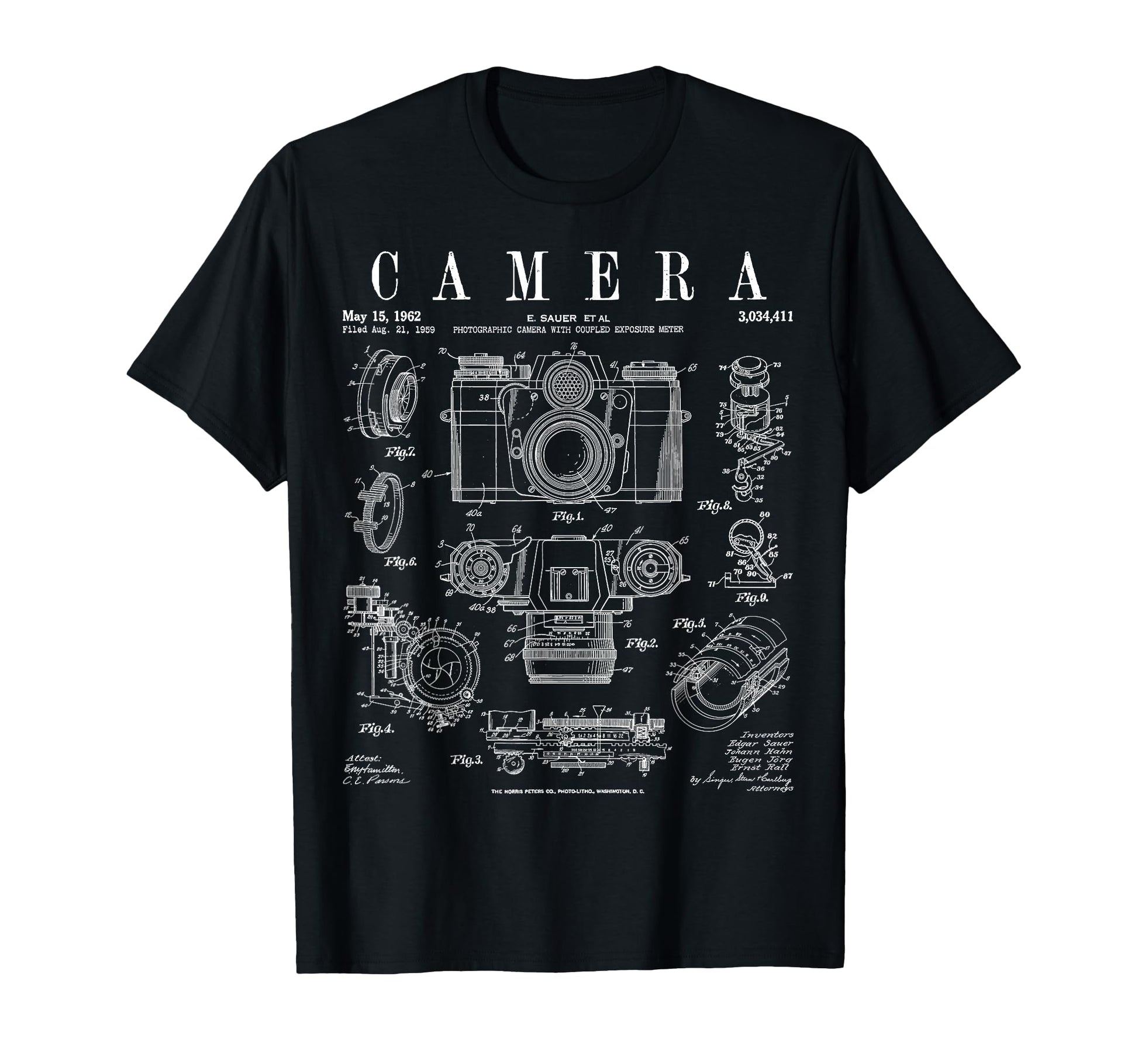 Photography Camera Patent Drawing T-Shirt - Streetwear Style Unisex - T-Shirt, Sweatshirt, Hoodie