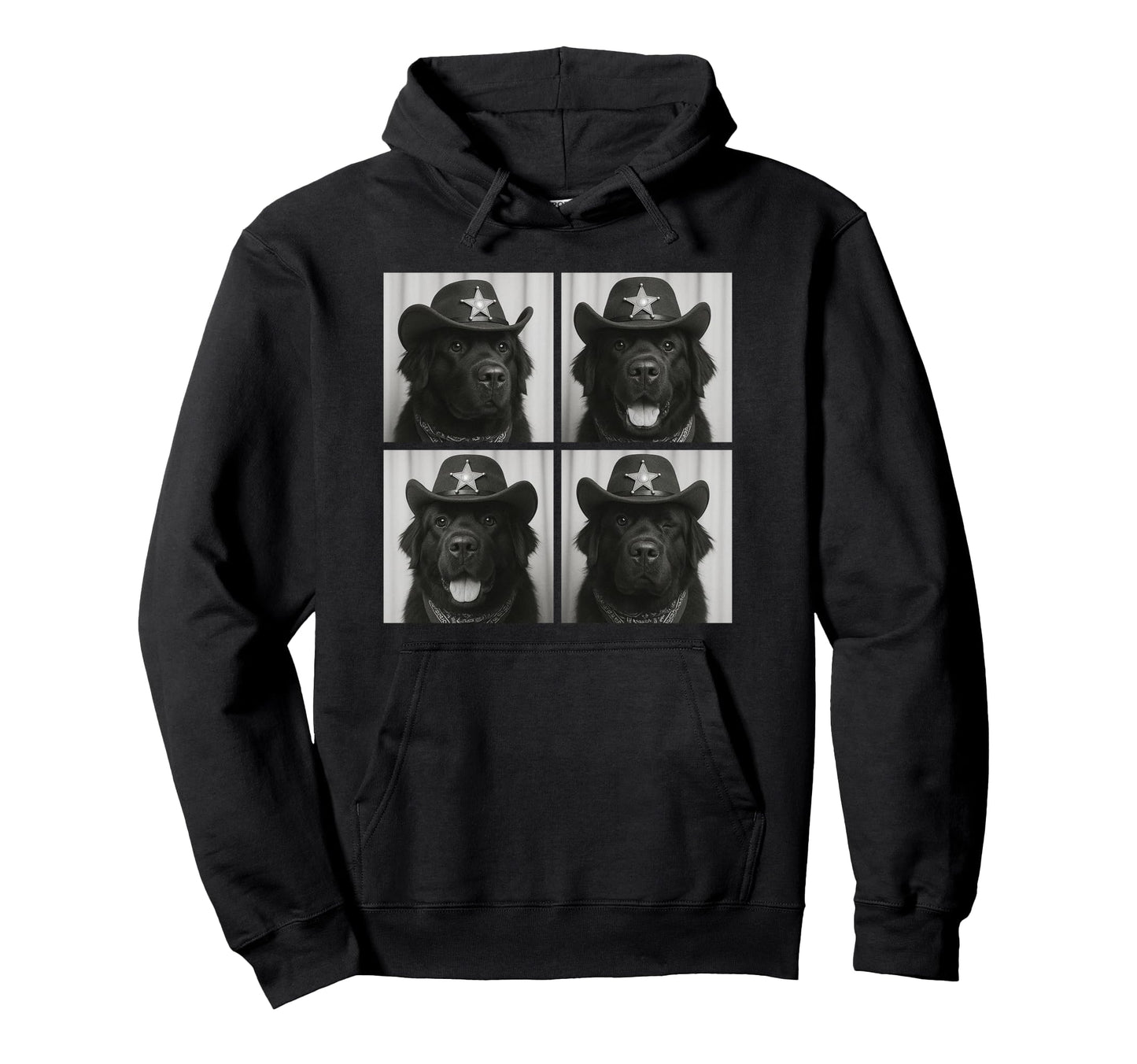Newfoundland Funny Cowboy Dogs Western Hoodie - Trendy Graphic Men Women - T-Shirt, Sweatshirt, Hoodie
