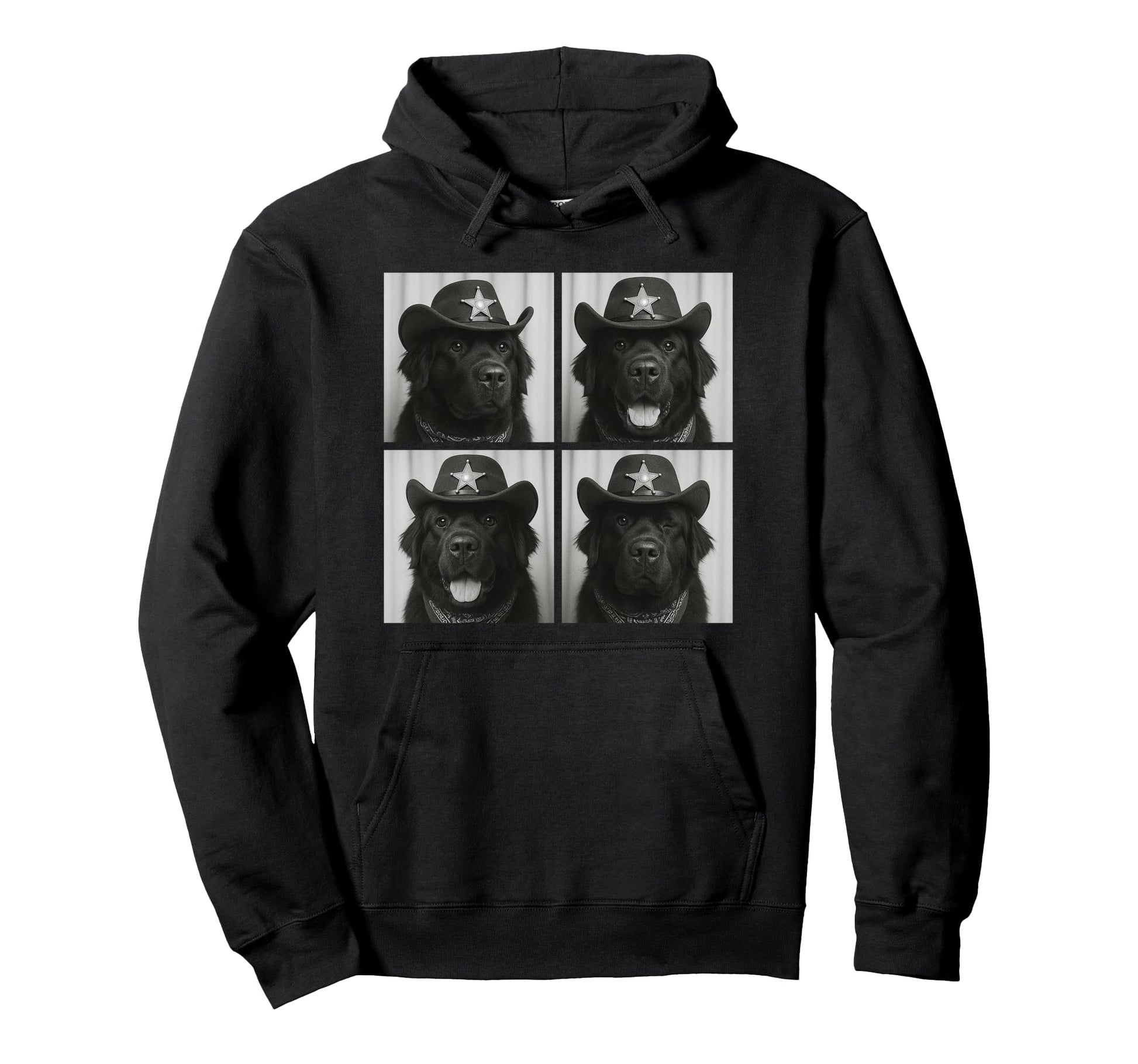 Newfoundland Funny Cowboy Dogs Western Hoodie - Trendy Graphic Men Women - T-Shirt, Sweatshirt, Hoodie