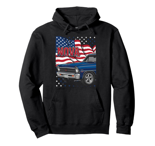 1966 1967 Nova Ss Patriotic American Hoodie - Unique Graphic for Adults - T-Shirt, Sweatshirt, Hoodie