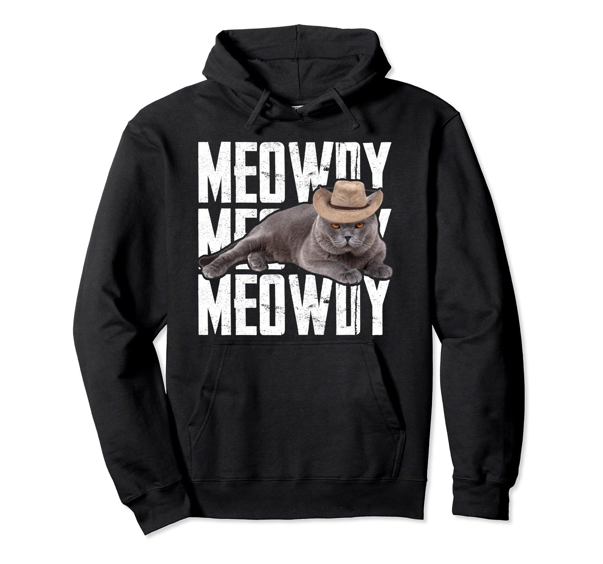 Meowdy Howdy Meow Country Music Cat Hoodie - Graphic Print for Adults - T-Shirt, Sweatshirt, Hoodie