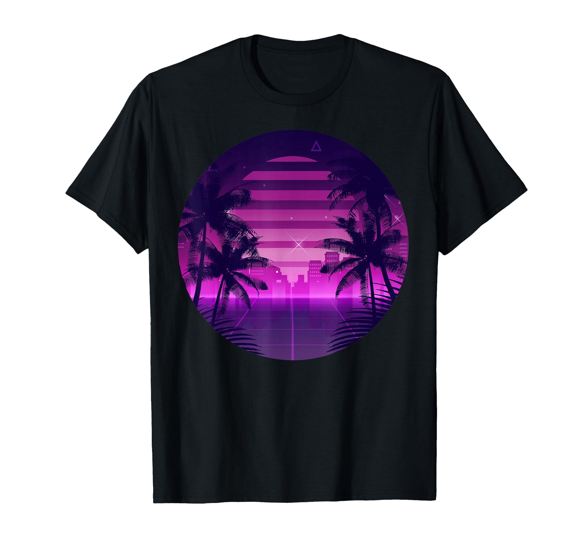 Synthwave Vaporwave 80S Palm Trees T-Shirt - Casual Everyday Wear Men Women - T-Shirt, Sweatshirt, Hoodie