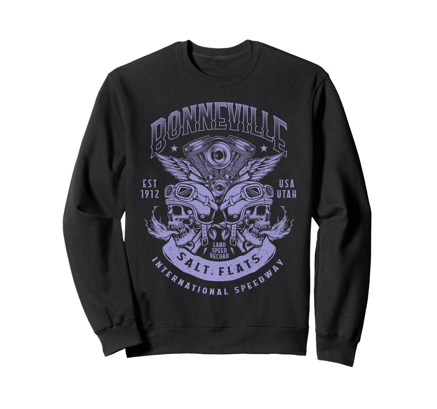 Bonneville Salt Flats Motorcycle Sweatshirt - Graphic Print Men Women - T-Shirt, Sweatshirt, Hoodie