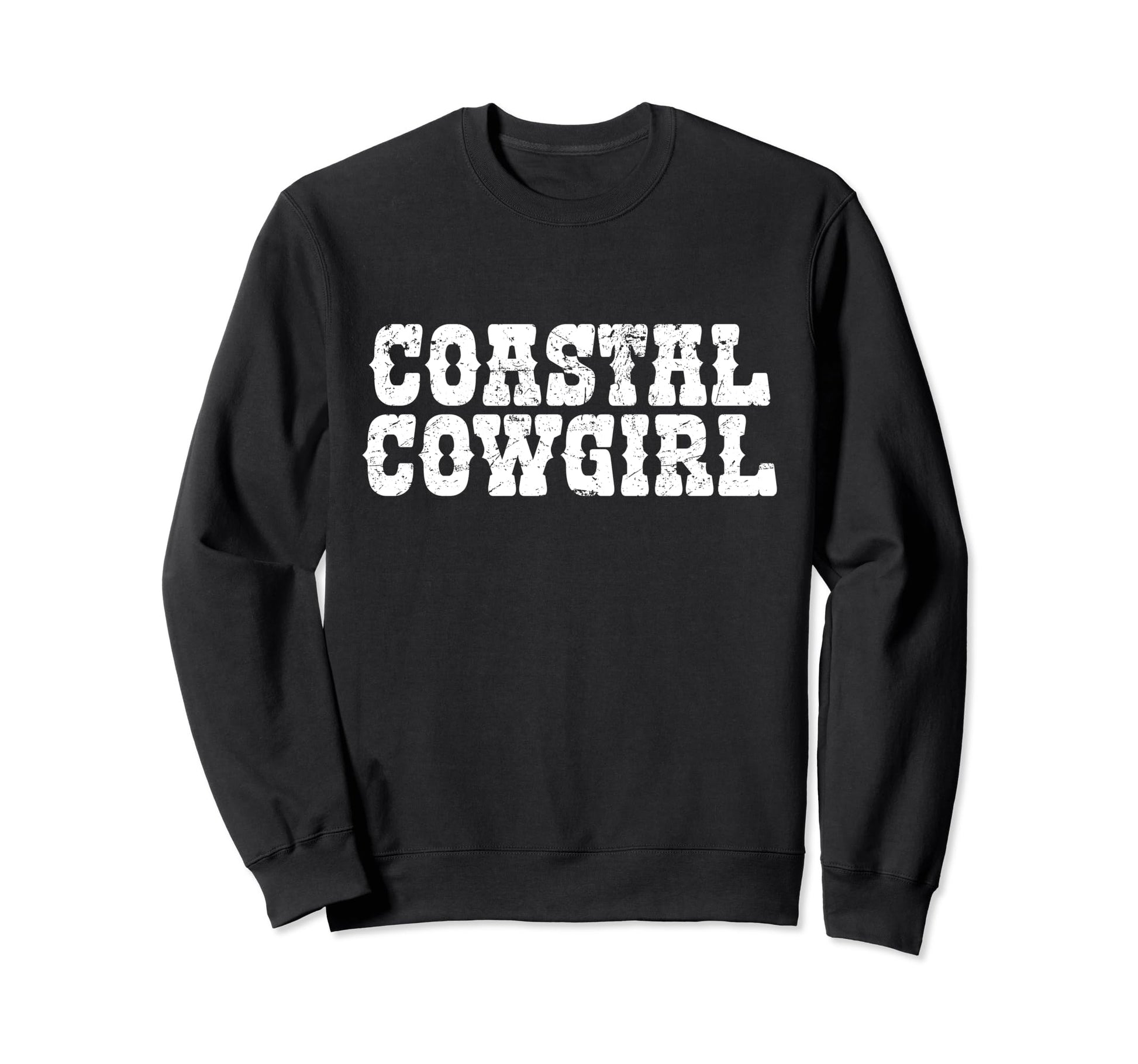 Coastal Cowgirl Distressed Cowboy Sweatshirt - Custom Art Print Unisex - T-Shirt, Sweatshirt, Hoodie