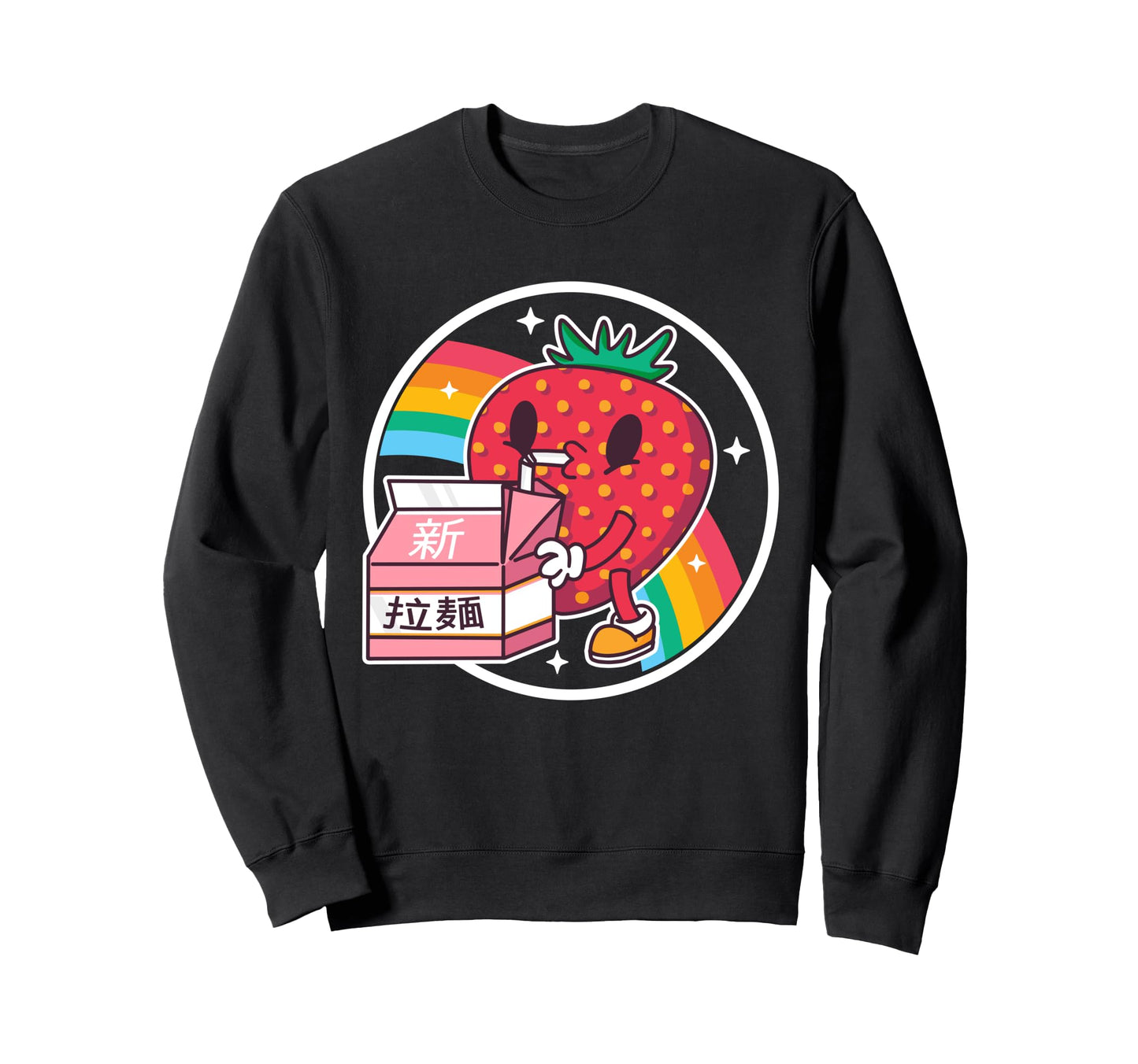 Strawberry Milk Rainbow Japan Sweatshirt - Streetwear Style Men Women - T-Shirt, Sweatshirt, Hoodie