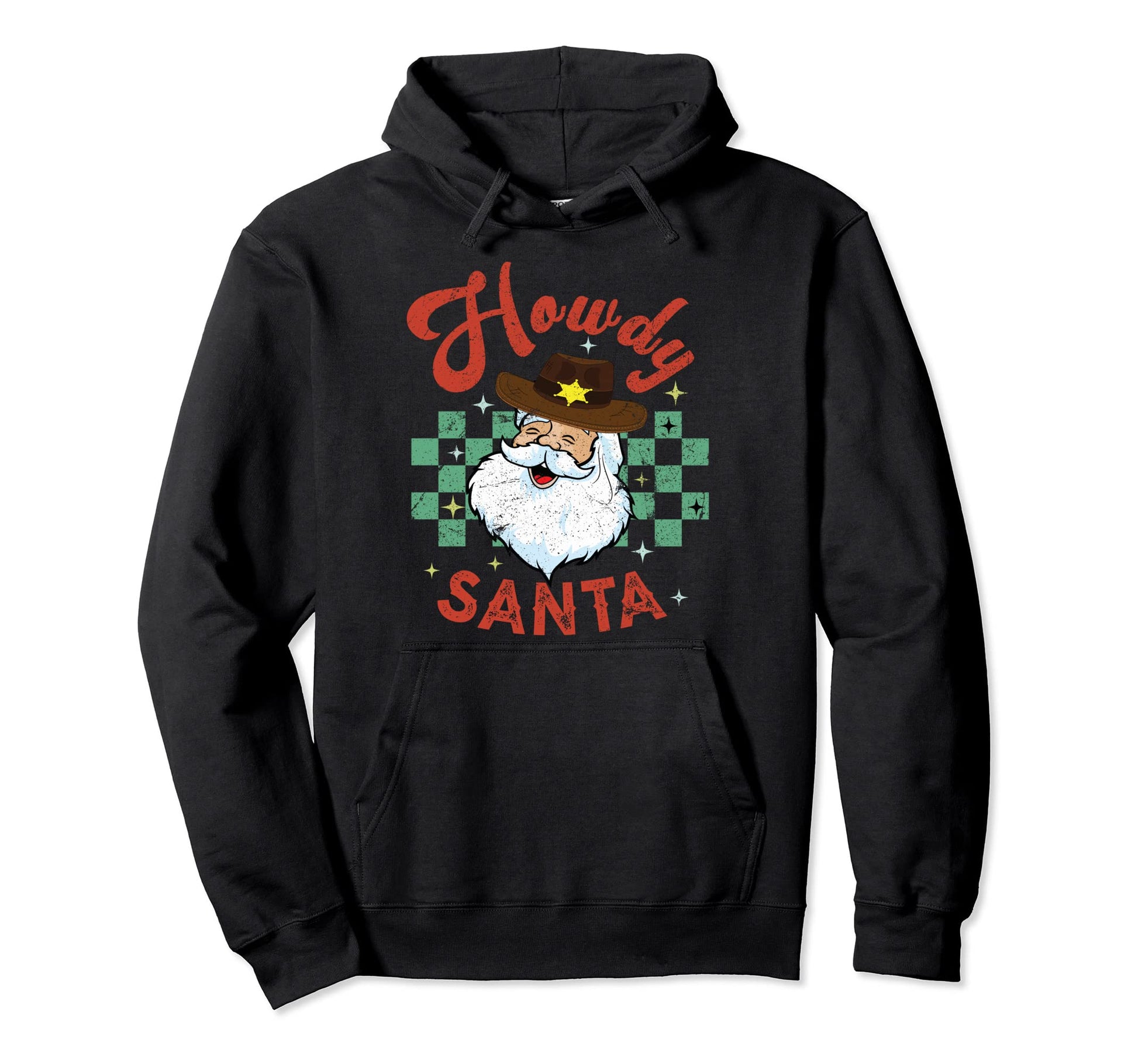 Howdy Cowboy Santa Rodeo Santa Western Hoodie - Novelty Apparel Unisex - T-Shirt, Sweatshirt, Hoodie