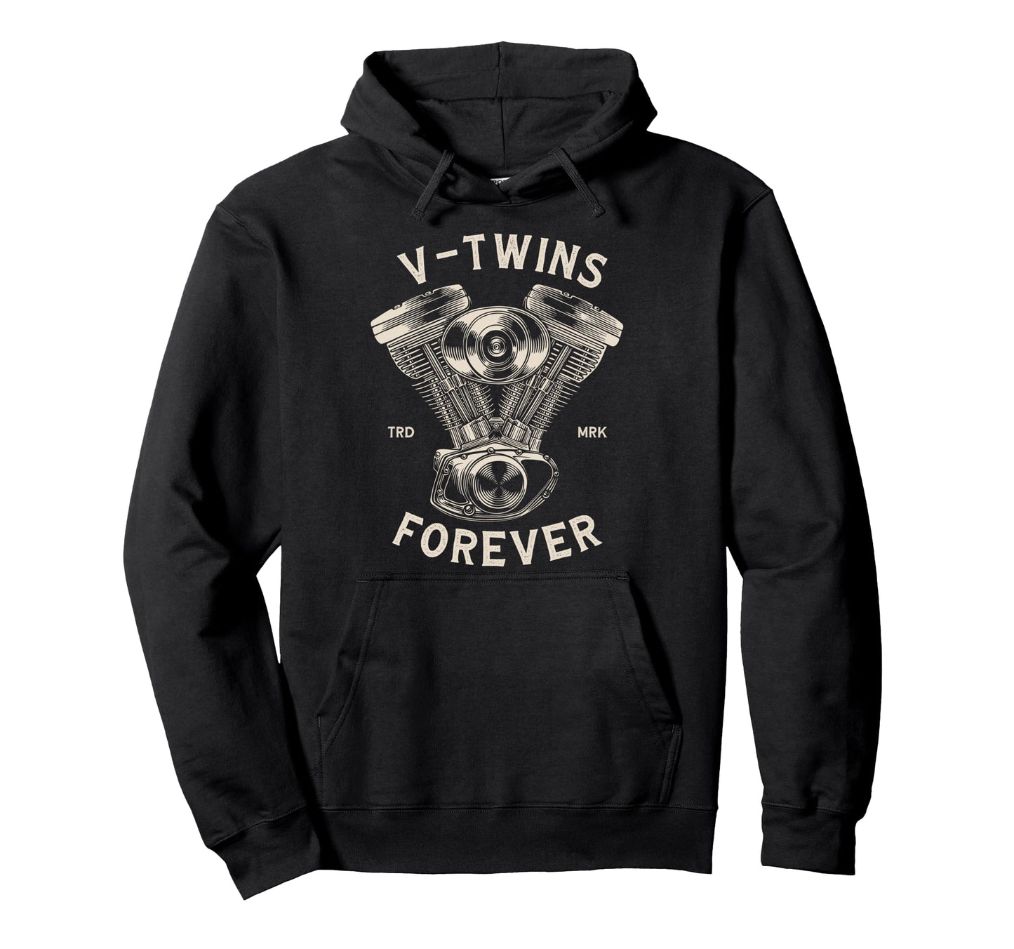 V Twins Forever Motorcycle Engine Biker Hoodie - Graphic Print for Adults - T-Shirt, Sweatshirt, Hoodie