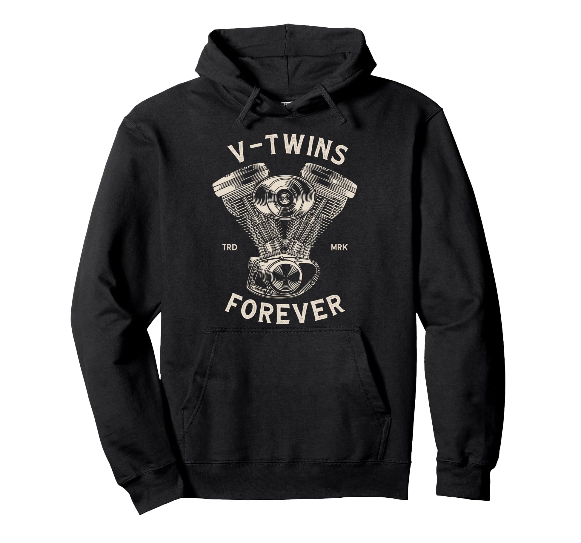 V Twins Forever Motorcycle Engine Biker Hoodie - Graphic Print for Adults - T-Shirt, Sweatshirt, Hoodie