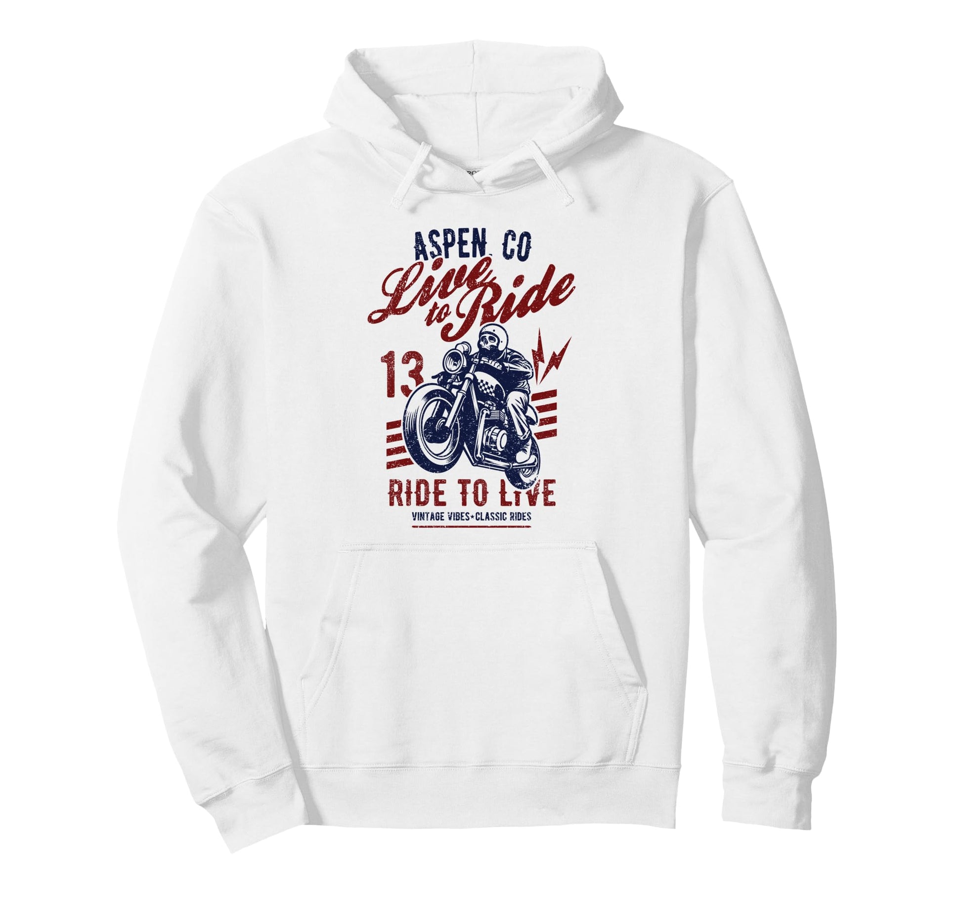 Aspen Colorado Usa Motorcycle Skull Hoodie - Streetwear Style for Adults - T-Shirt, Sweatshirt, Hoodie