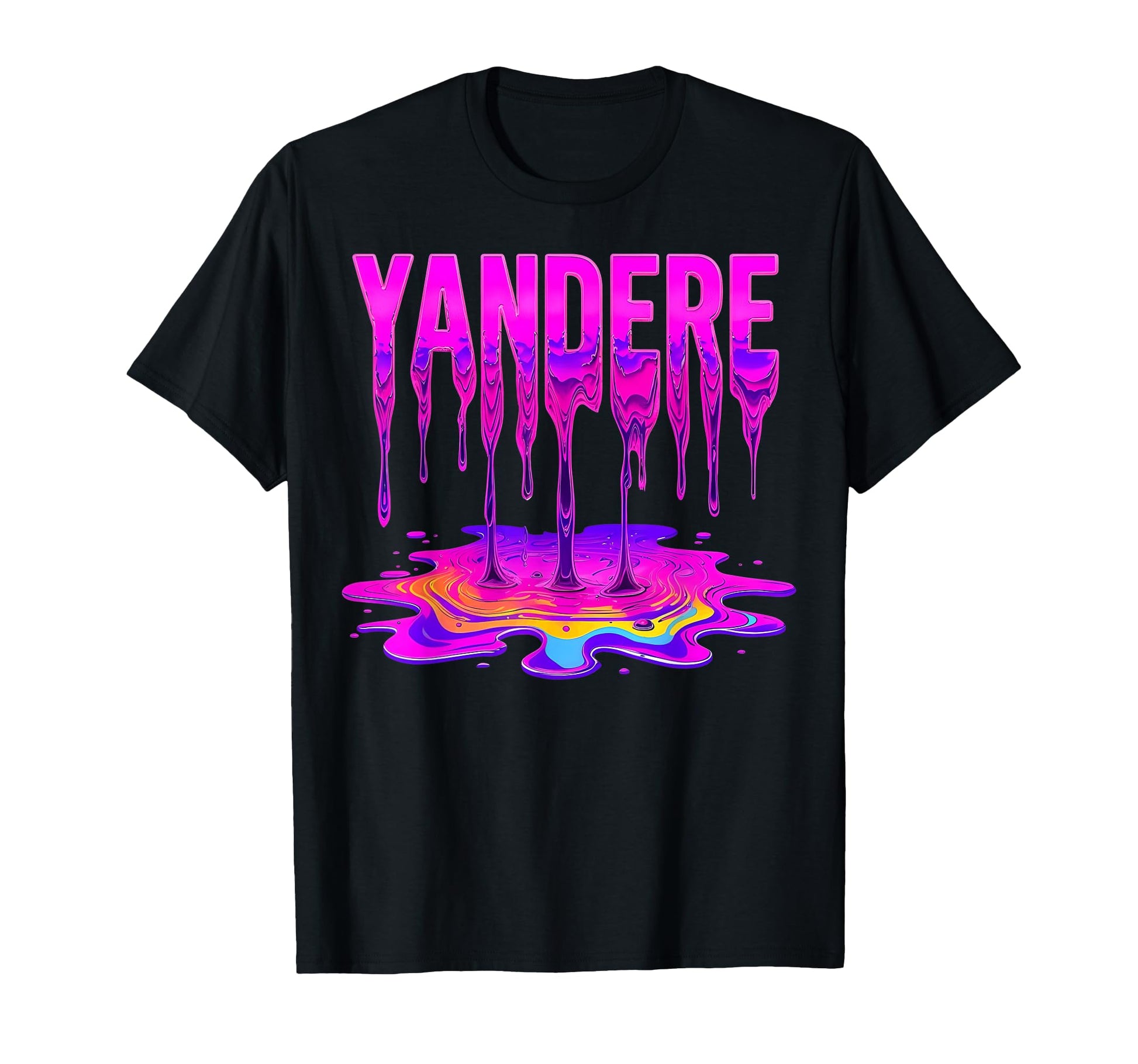 Yandere Color Drip Anime Bold T-Shirt - Custom Art Print Men Women - T-Shirt, Sweatshirt, Hoodie