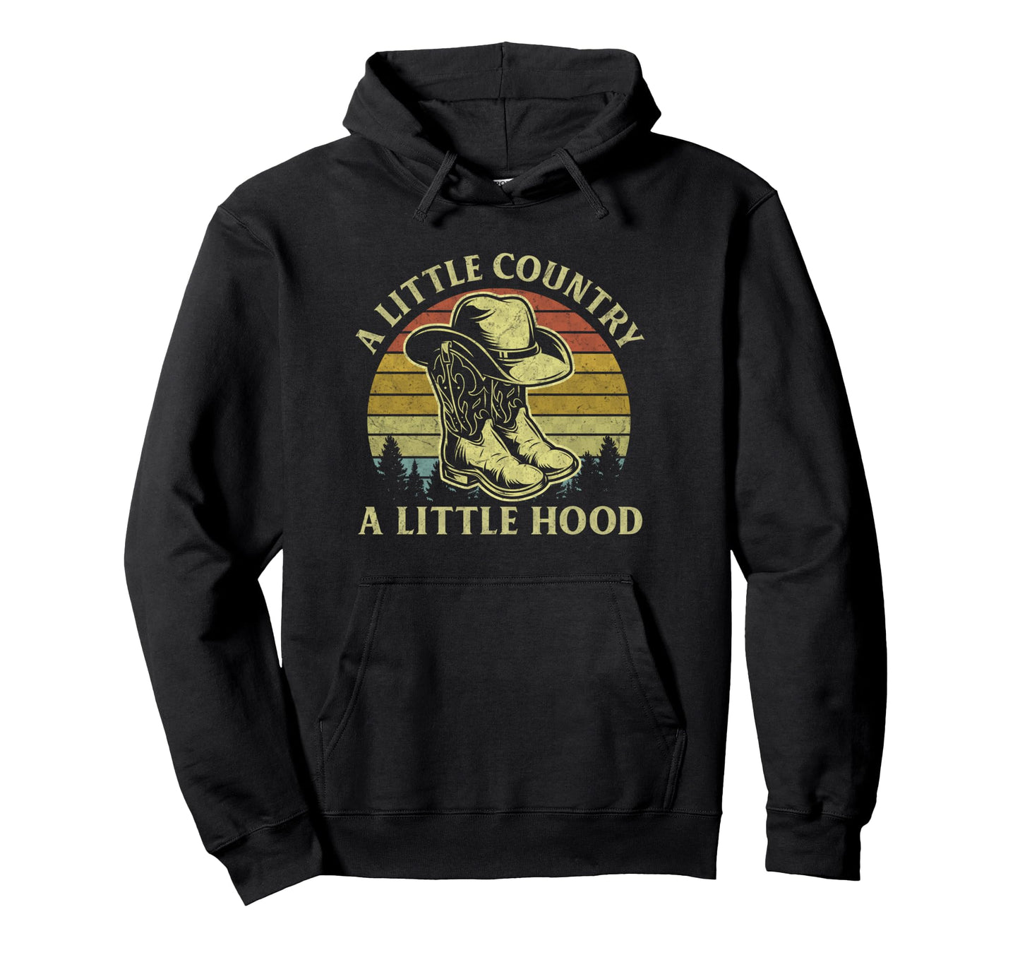 Little Country Little Hood Cowboy Hat Hoodie - Streetwear Style Men Women - T-Shirt, Sweatshirt, Hoodie