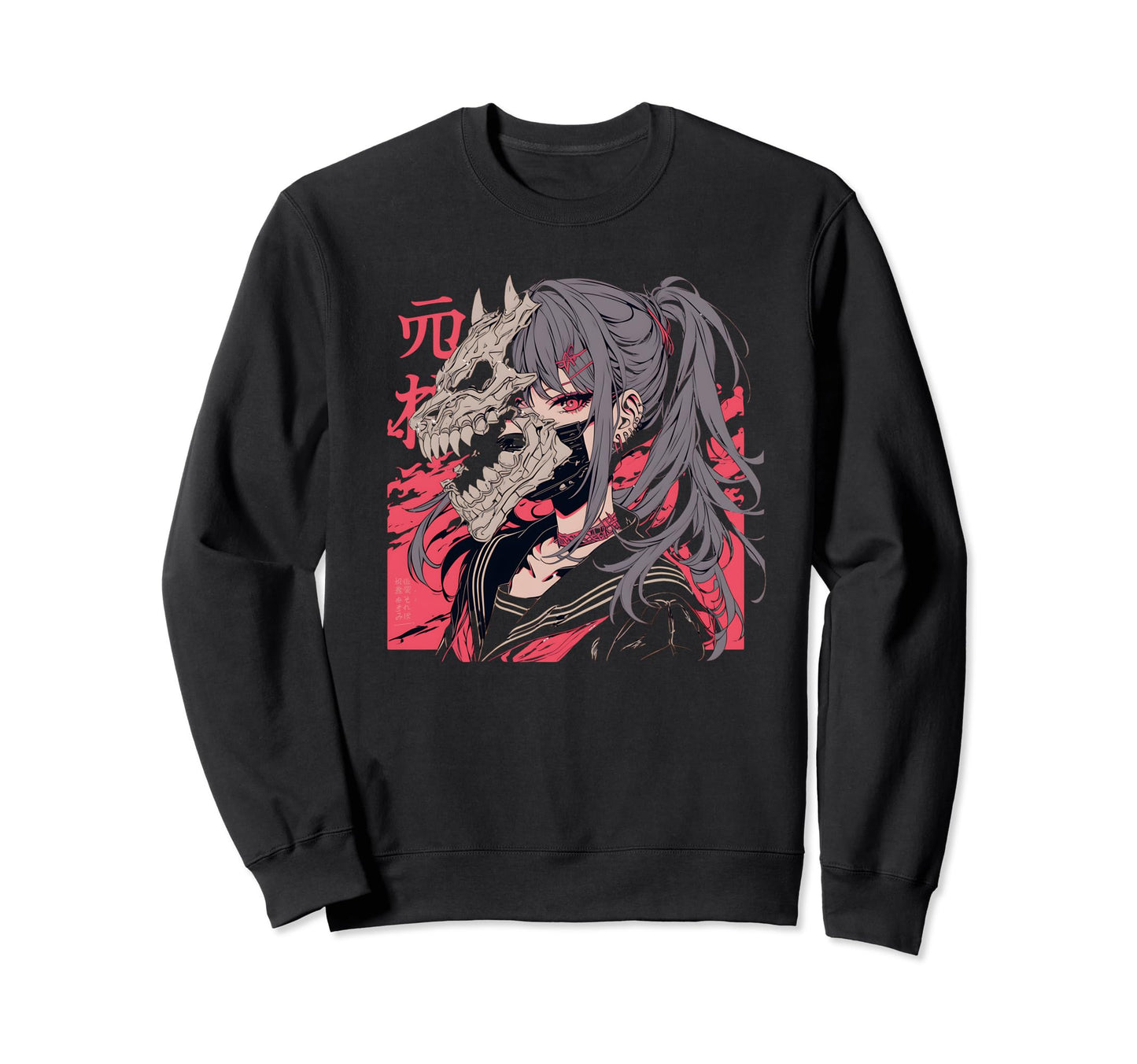 Goth Grunge Demon Anime Waifu Sweatshirt - Streetwear Style for Adults - T-Shirt, Sweatshirt, Hoodie