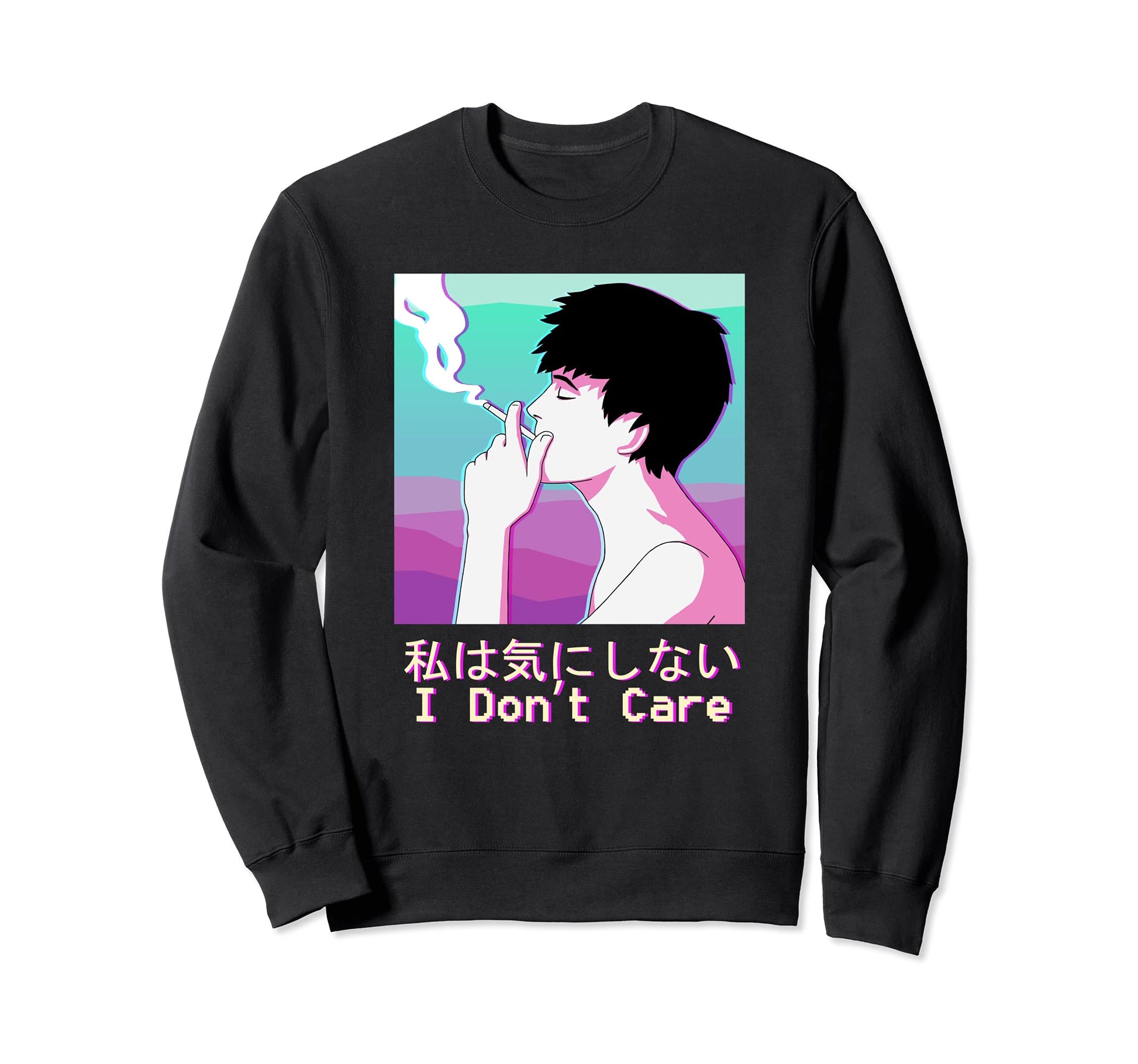 Smoking Sad Vaporwave Aesthetic Sad Sweatshirt - Novelty Apparel Men Women - T-Shirt, Sweatshirt, Hoodie