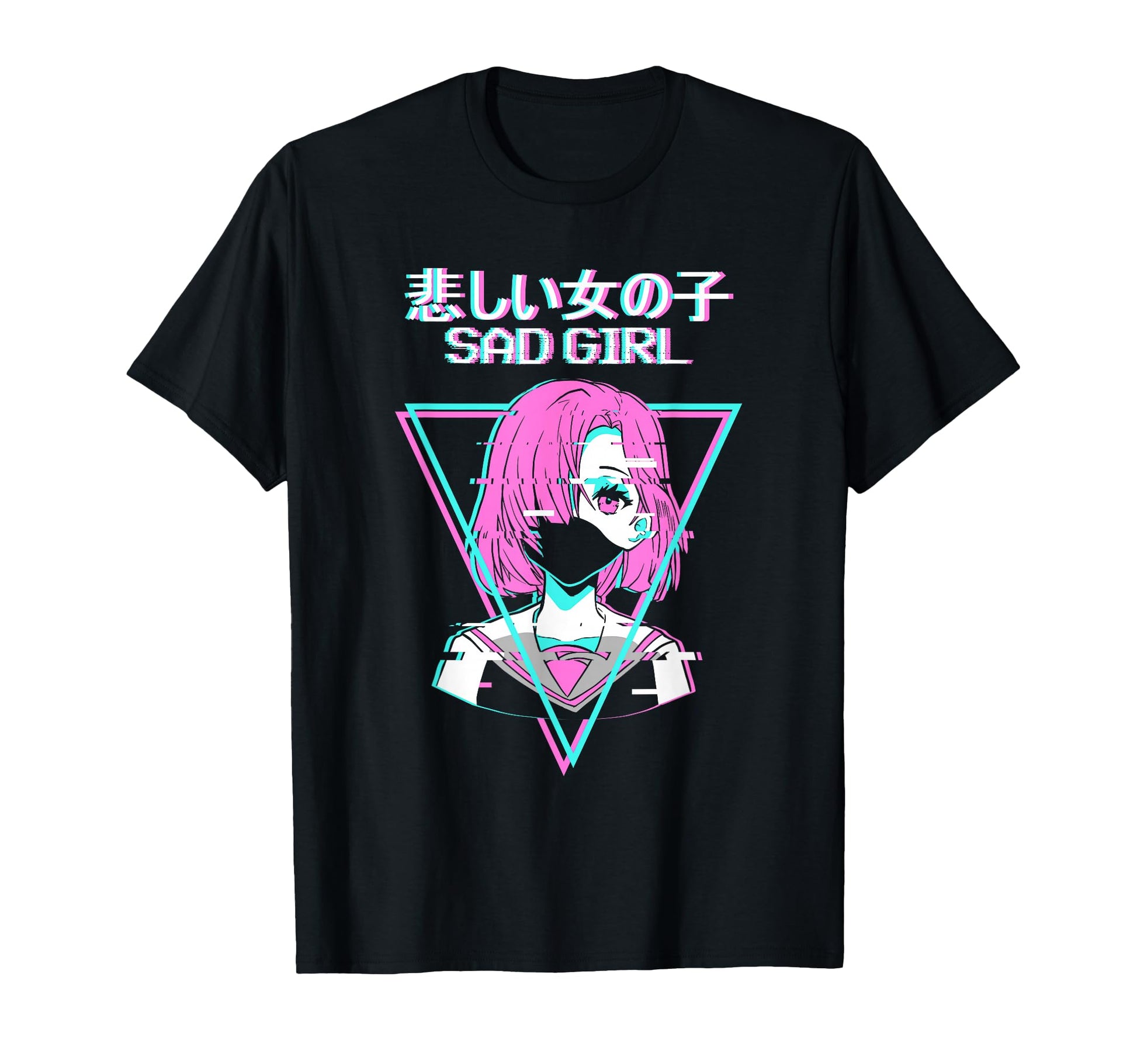 Sad Anime Japanese Vaporwave Aesthetic T-Shirt - Unique Graphic Men Women - T-Shirt, Sweatshirt, Hoodie