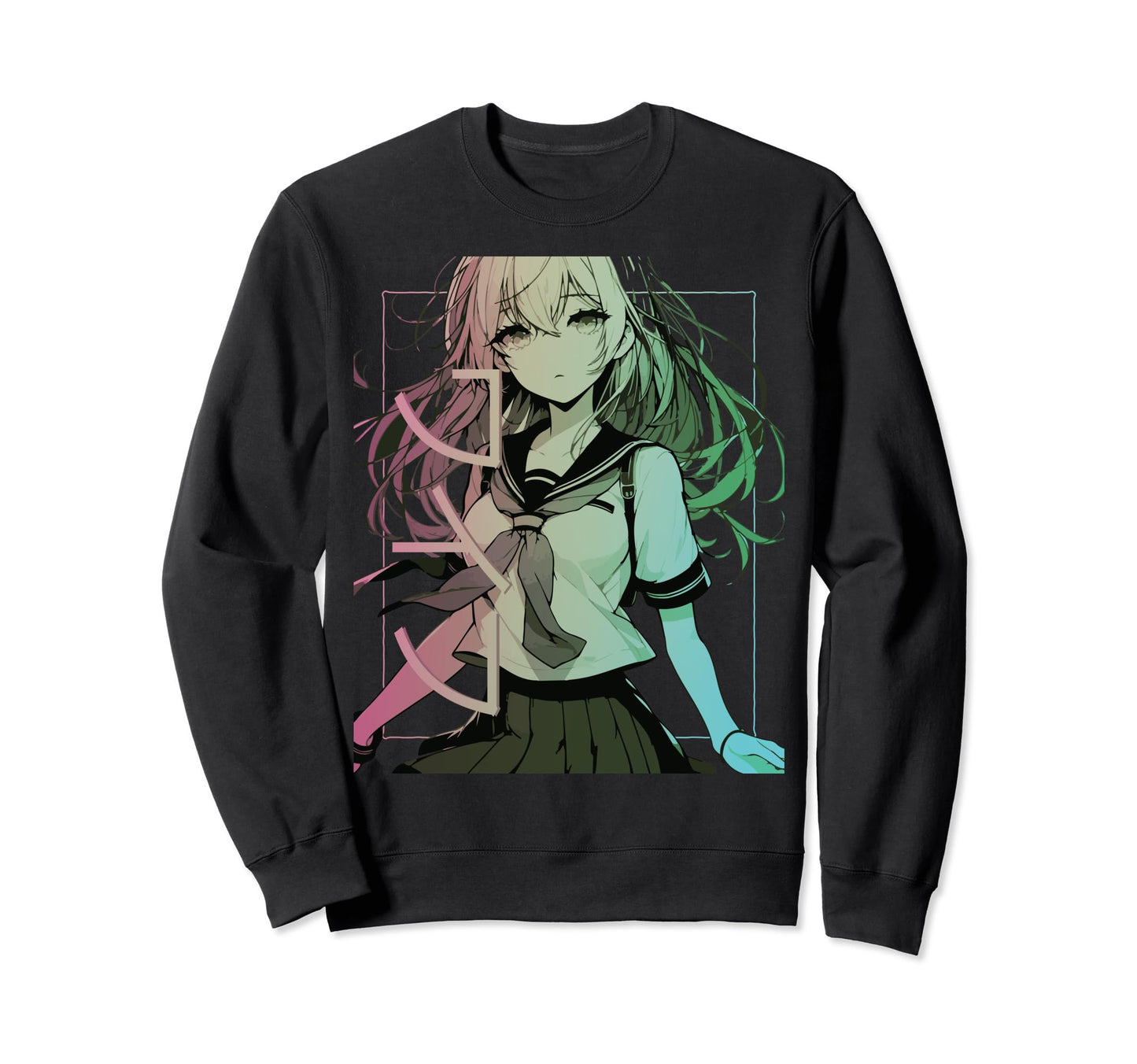 Anime Waifu Japanese Aesthetic Kawaii Sweatshirt - Unique Graphic Unisex - T-Shirt, Sweatshirt, Hoodie
