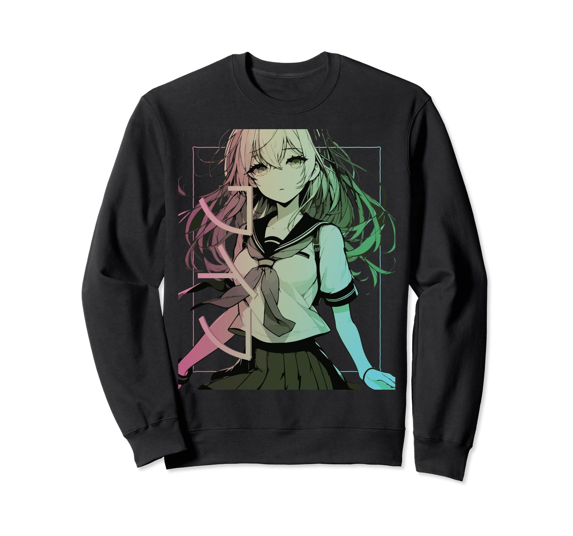 Anime Waifu Japanese Aesthetic Kawaii Sweatshirt - Unique Graphic Unisex - T-Shirt, Sweatshirt, Hoodie