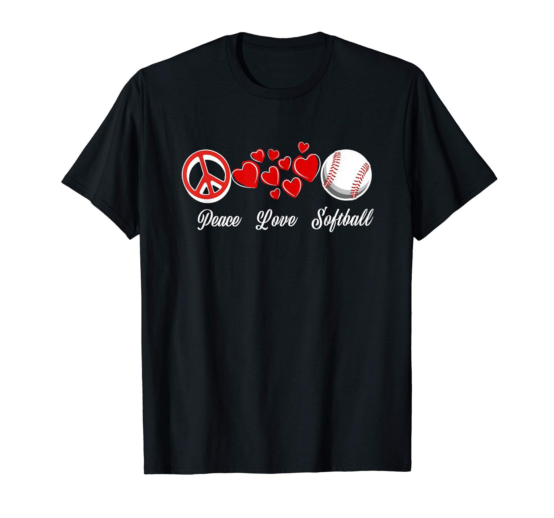 Sports Shirts Teen Peace Love Softball T-Shirt - Novelty Apparel Unisex - T-Shirt, Sweatshirt, Hoodie