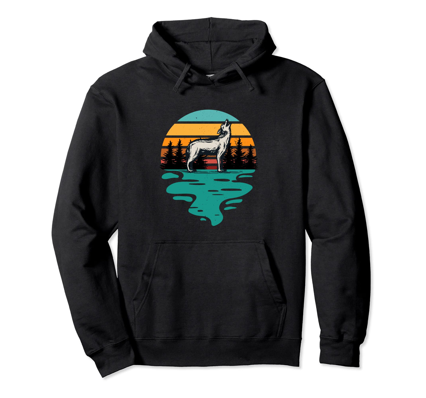 Hiking Wolf Hiker Camping Outdoor Hoodie - Minimalist Print for Adults - T-Shirt, Sweatshirt, Hoodie
