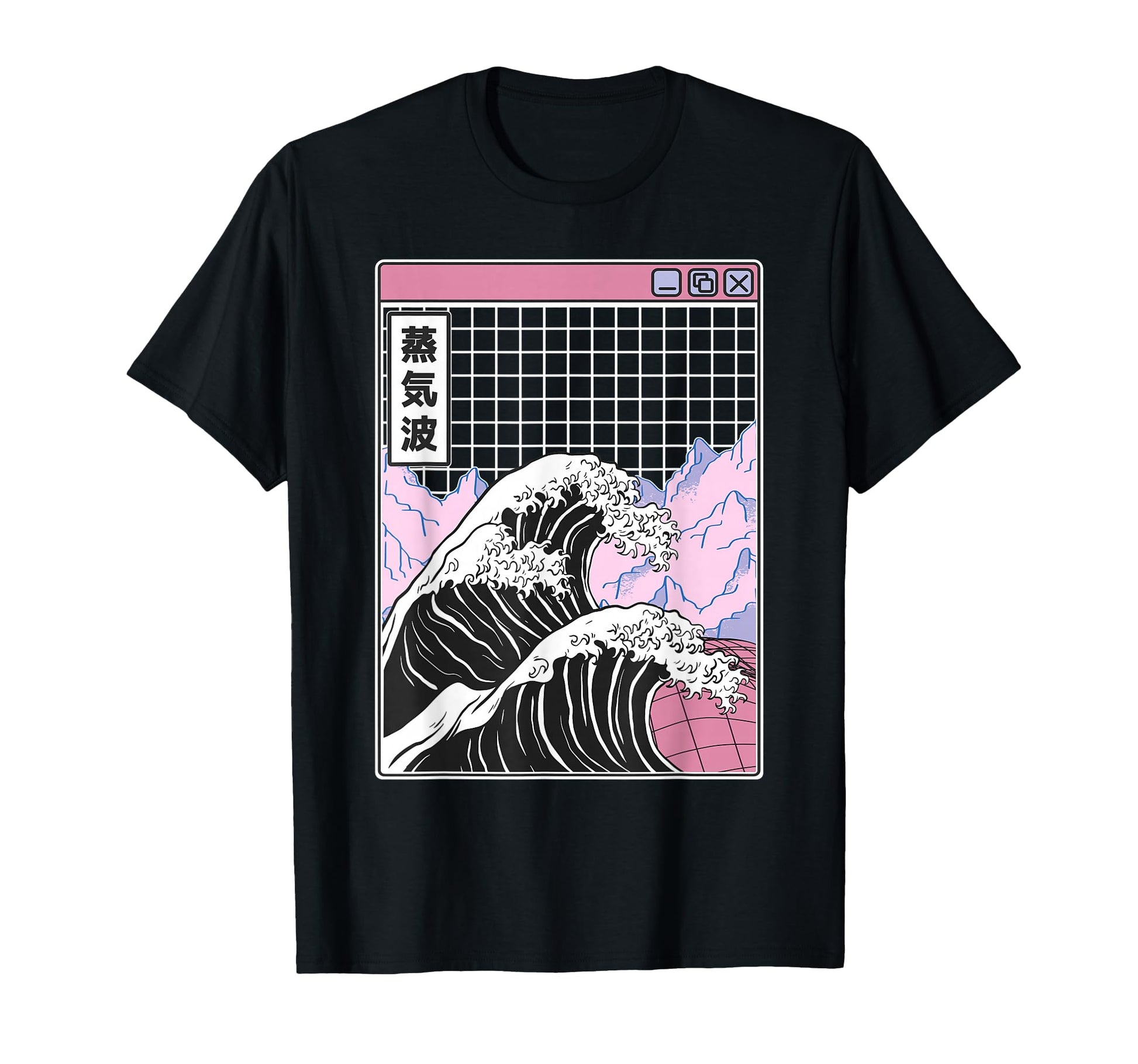 Kanagawa Wave Japan Digital Grid T-Shirt - Novelty Apparel Men Women - T-Shirt, Sweatshirt, Hoodie