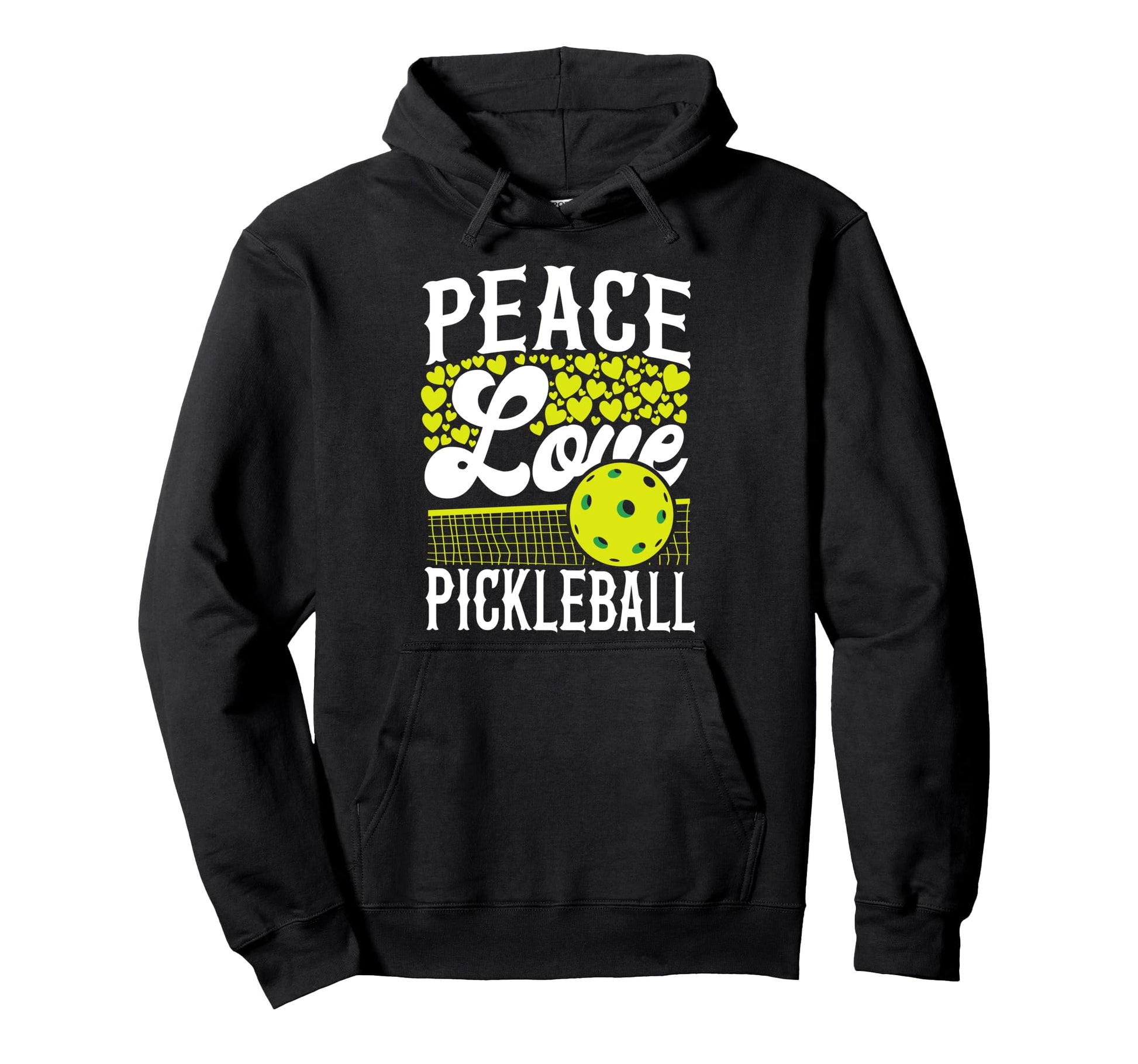Pickleball Ladies Peace Love Pickleball Hoodie - Trendy Graphic Unisex - T-Shirt, Sweatshirt, Hoodie