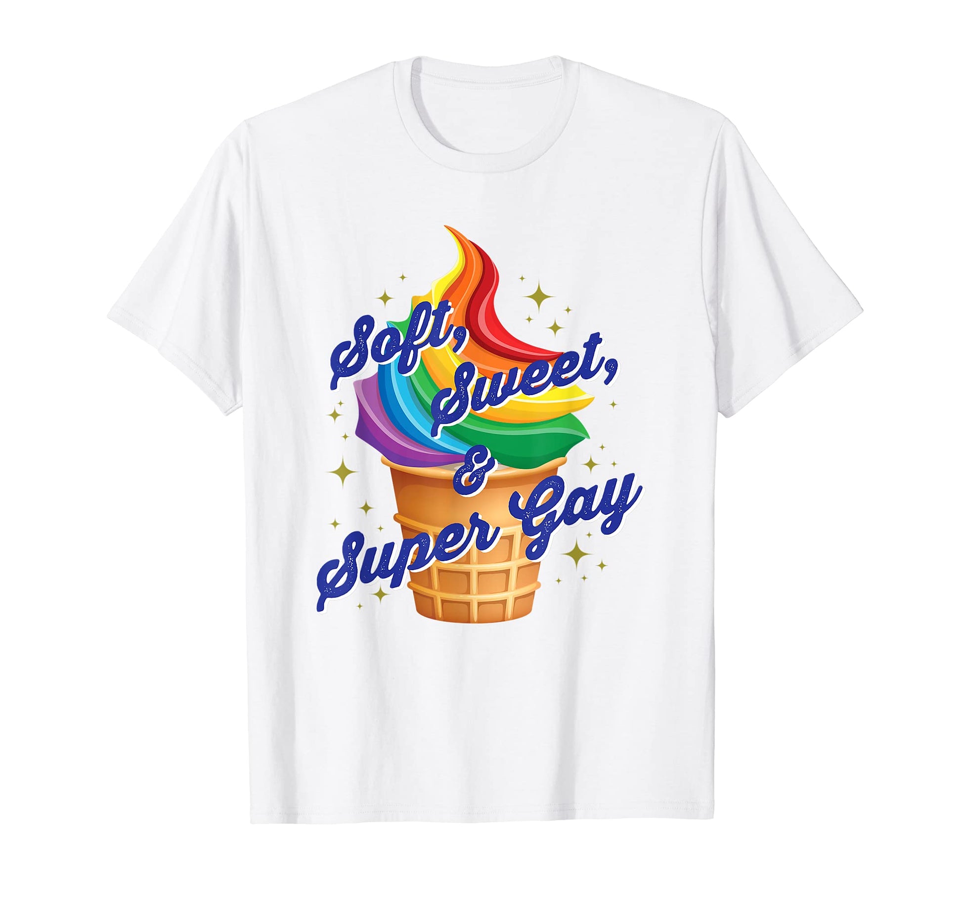 Gay Pride Funny Gay Ice Cream Rainbow T-Shirt - Aesthetic Graphic Unisex - T-Shirt, Sweatshirt, Hoodie