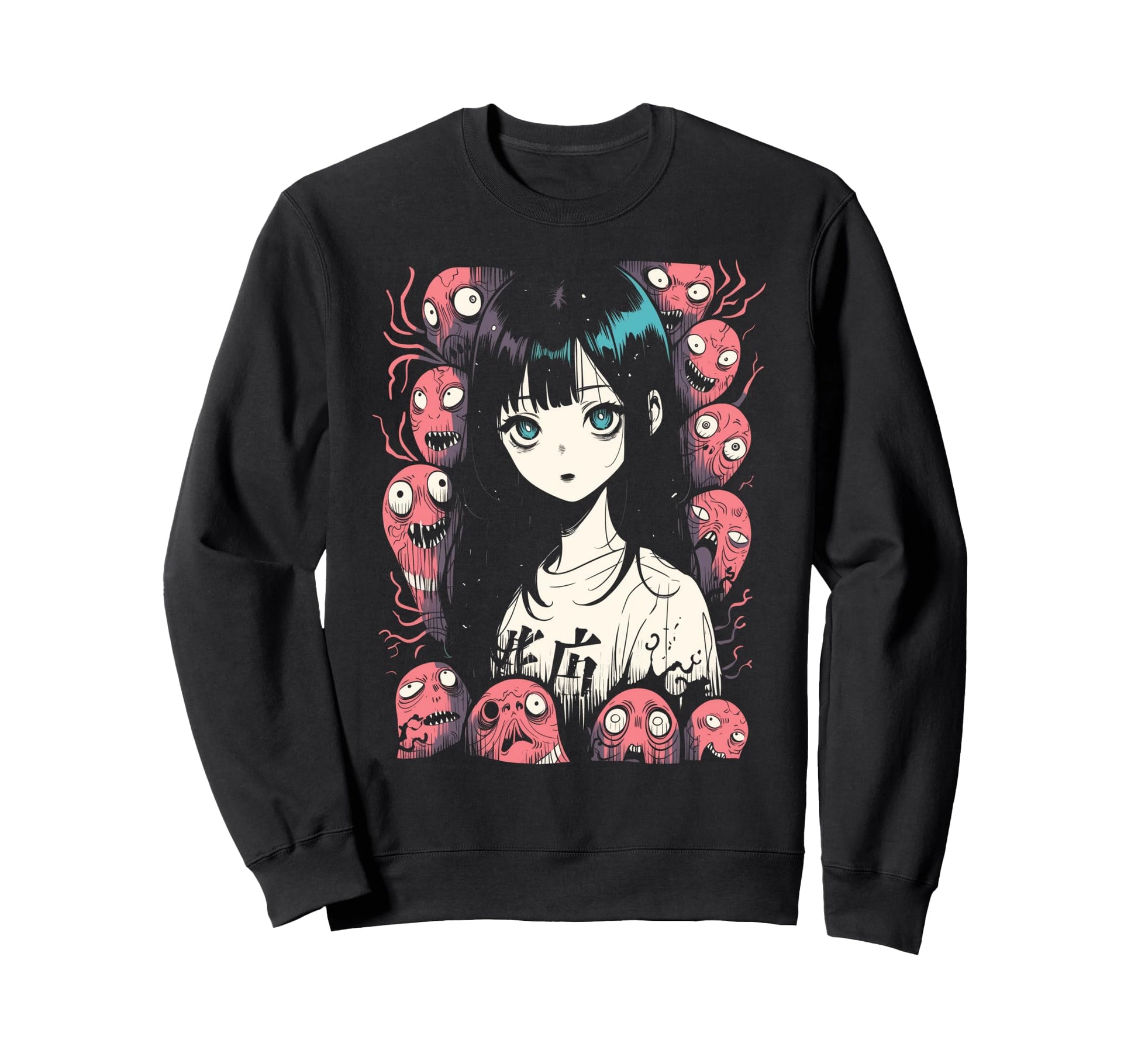 Goth Grunge Demon Anime Waifu Horror Alt Sweatshirt - Graphic Print Unisex - T-Shirt, Sweatshirt, Hoodie