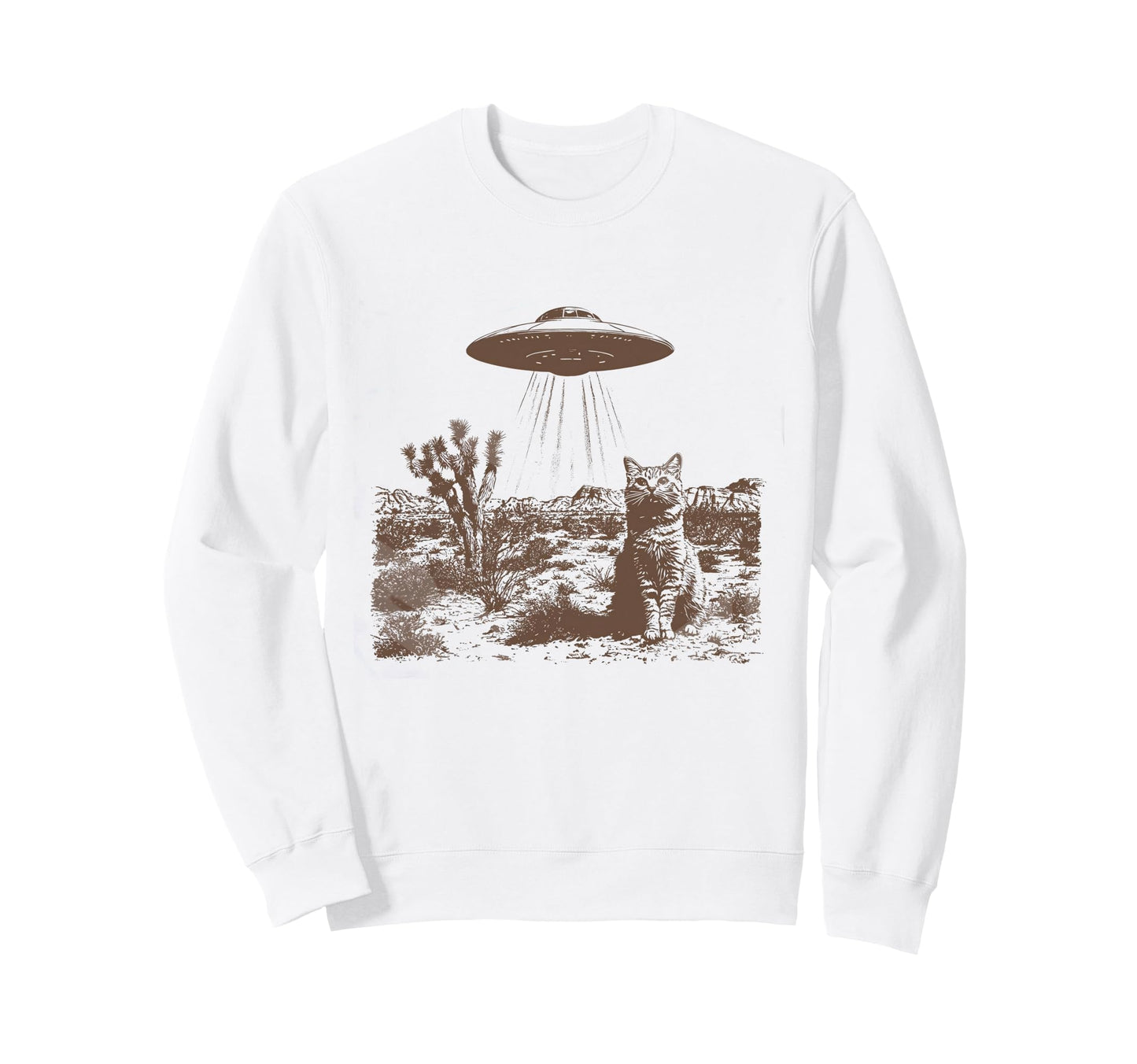 Ufo Cowboy Cat Wild West Kitten 90S Sweatshirt - Aesthetic Graphic Unisex - T-Shirt, Sweatshirt, Hoodie