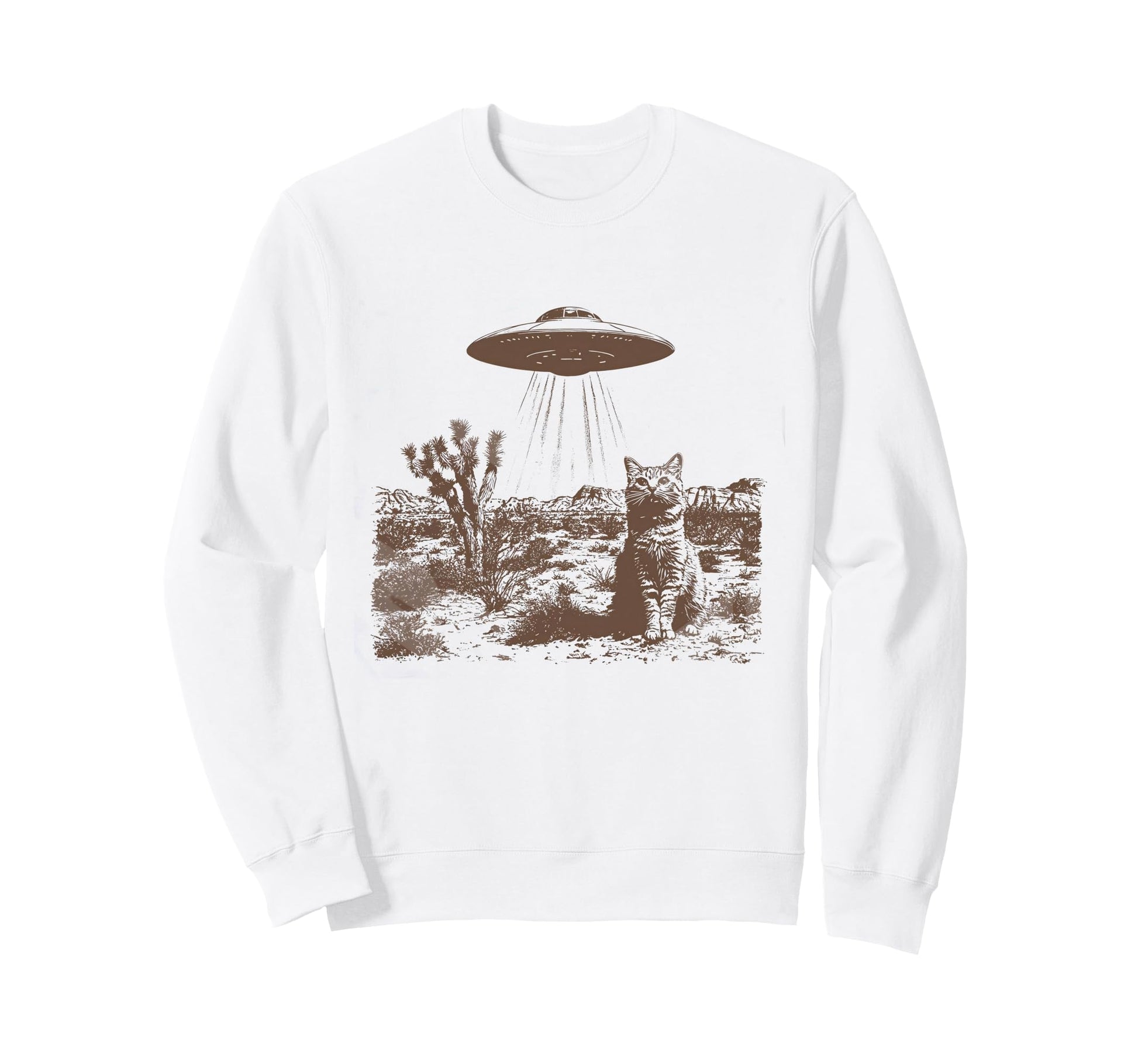 Ufo Cowboy Cat Wild West Kitten 90S Sweatshirt - Aesthetic Graphic Unisex - T-Shirt, Sweatshirt, Hoodie