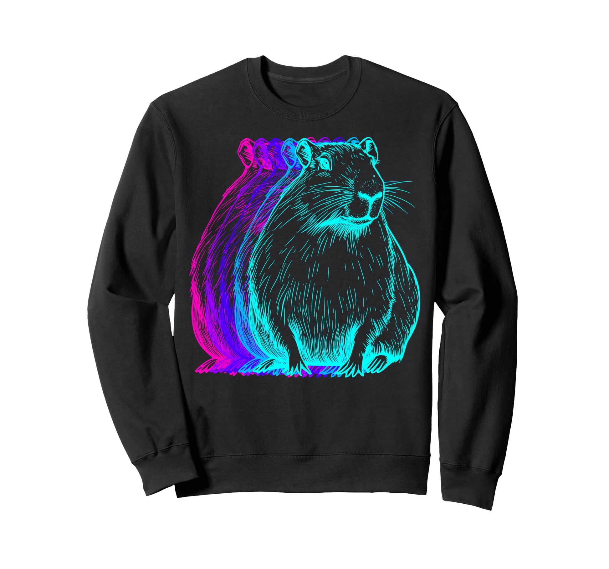 Capybara Capibara Vaporwave Sweatshirt - Trendy Graphic for Adults - T-Shirt, Sweatshirt, Hoodie
