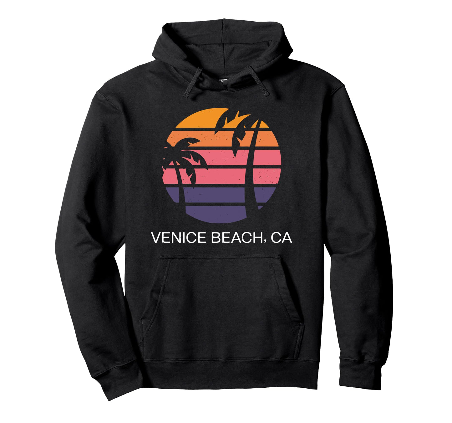 Venice Beach California Sunset Palm Trees Hoodie - Novelty Apparel Unisex - T-Shirt, Sweatshirt, Hoodie