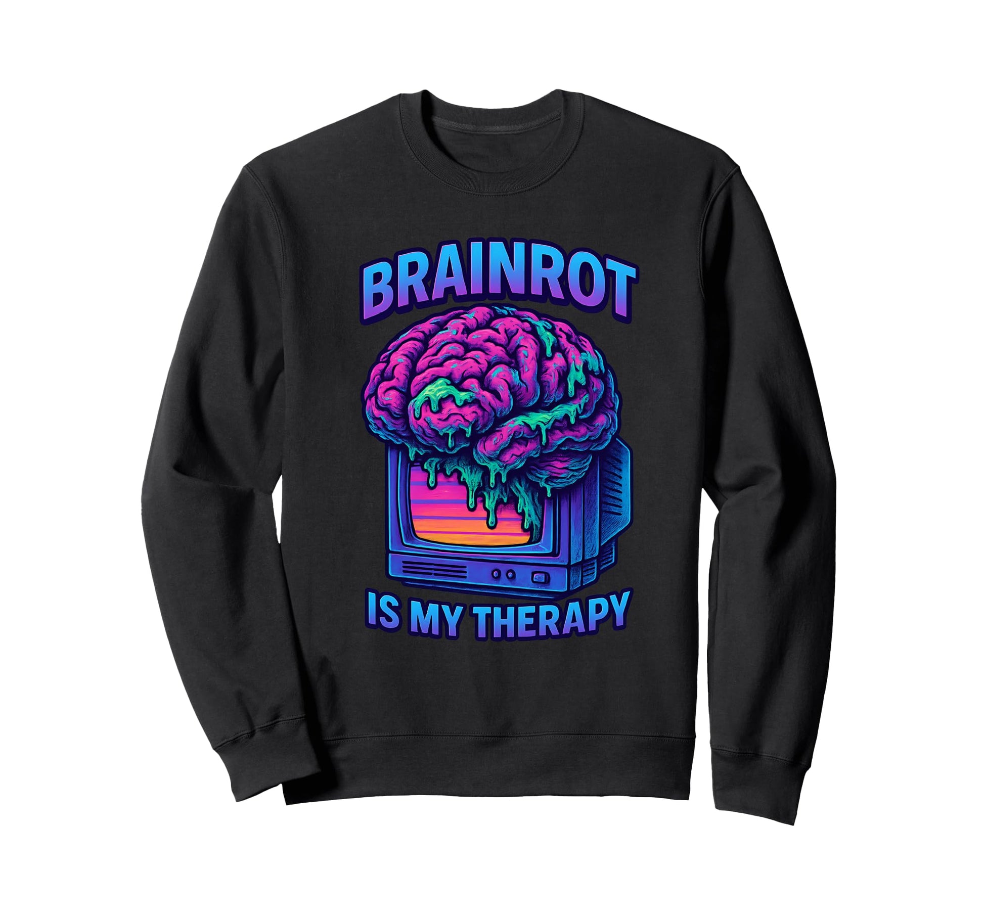 Brainrot Vaporwave Meme Tv Aesthetic Sweatshirt - Graphic Print for Adults - T-Shirt, Sweatshirt, Hoodie