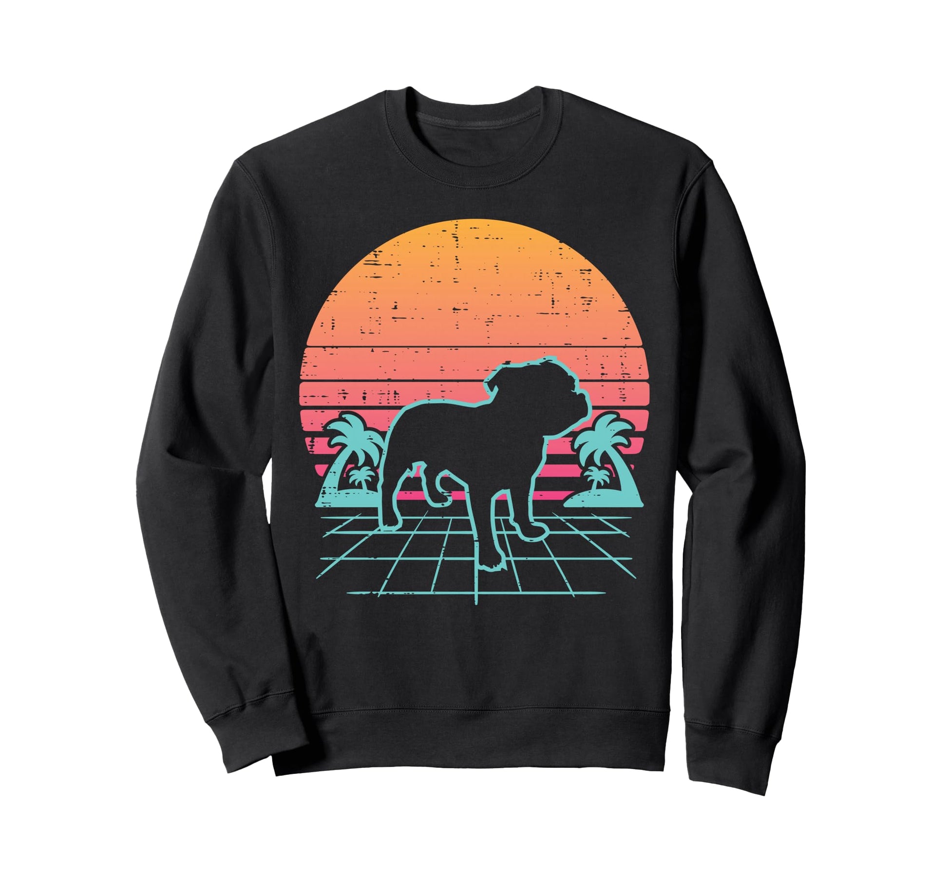 Pitbull Vaporwave Aesthetic Sweatshirt - Unique Graphic for Adults - T-Shirt, Sweatshirt, Hoodie