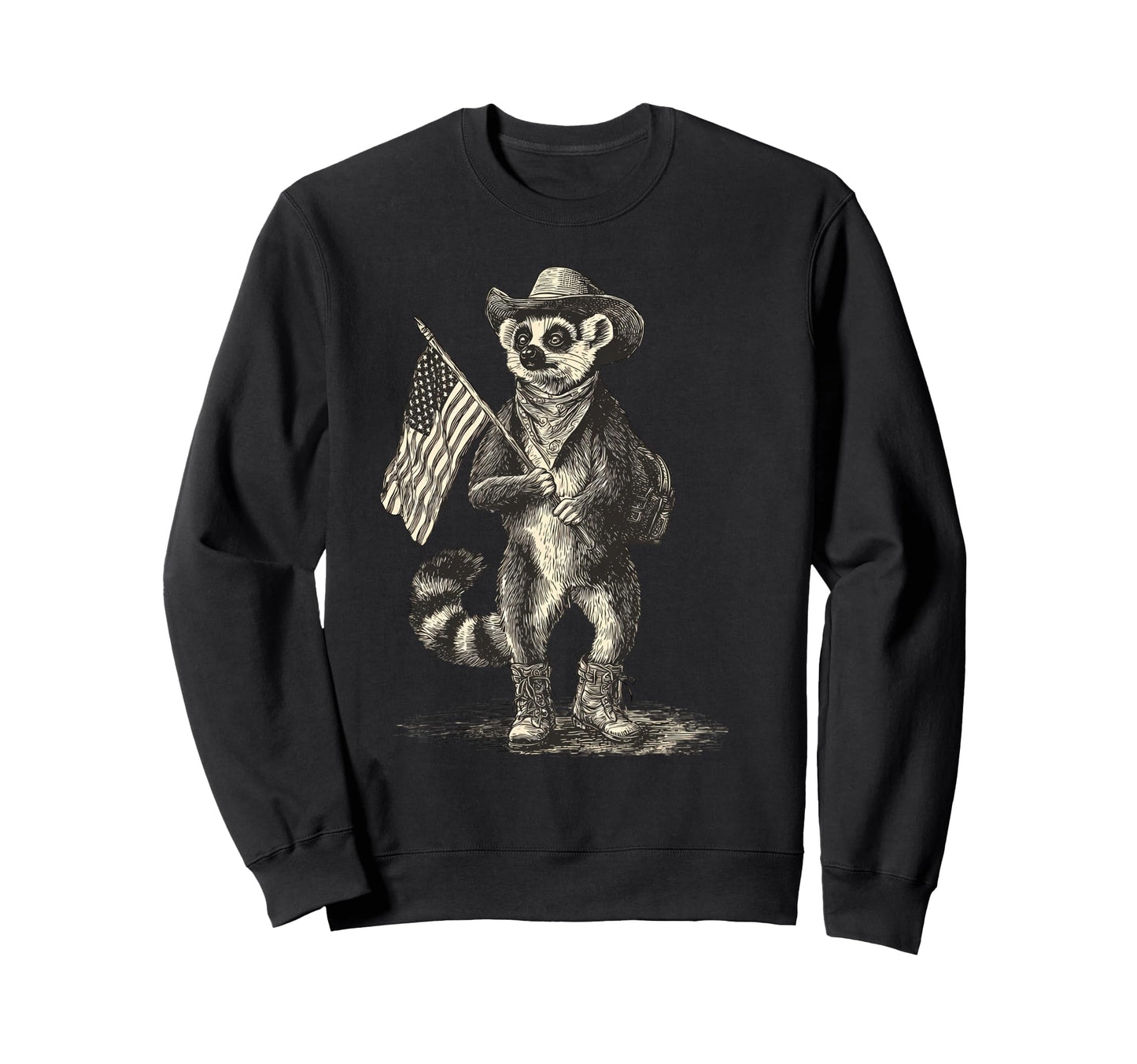 Lemur Cowboy Rodeo Cowgirl Western Sweatshirt - Novelty Apparel for Adults - T-Shirt, Sweatshirt, Hoodie