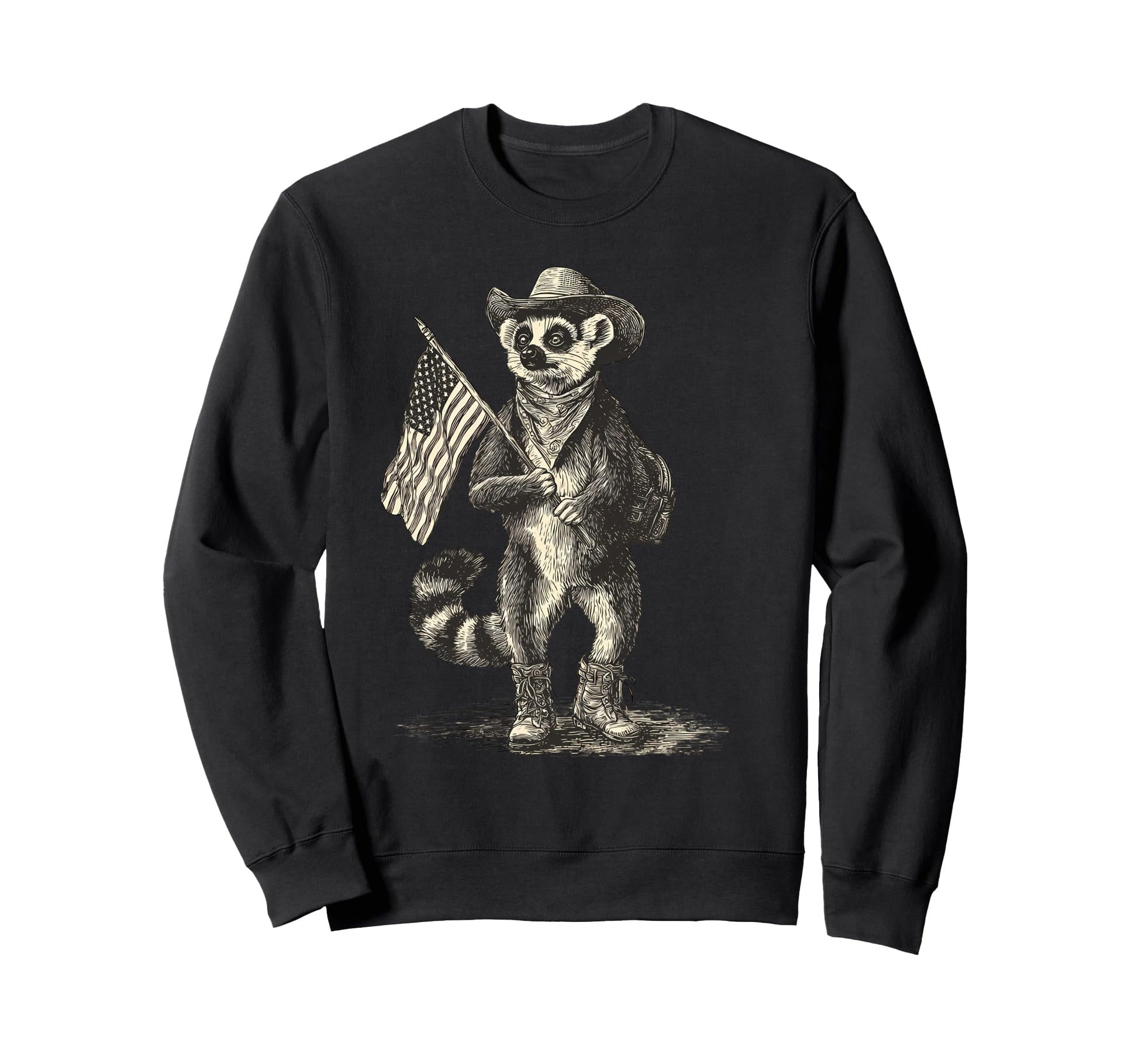 Lemur Cowboy Rodeo Cowgirl Western Sweatshirt - Novelty Apparel for Adults - T-Shirt, Sweatshirt, Hoodie