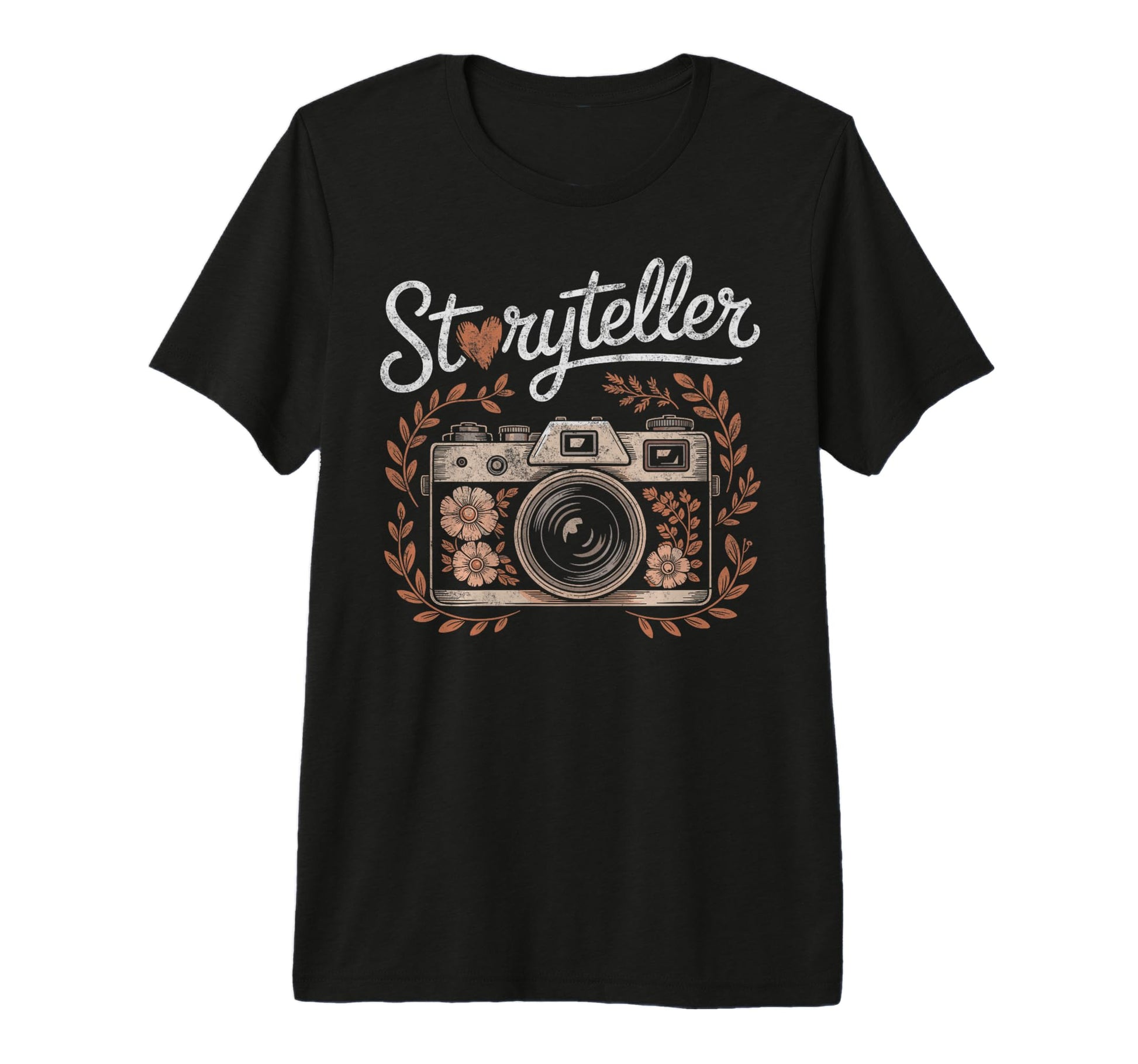 Photo Camera Flowers Storyteller T-Shirt - Minimalist Print Men Women - T-Shirt, Sweatshirt, Hoodie